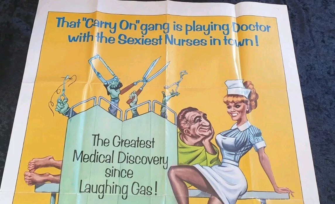 Carry On Doctor (1967/1972 US Release) Original US One Sheet Movie Poster Folded, изображение 2