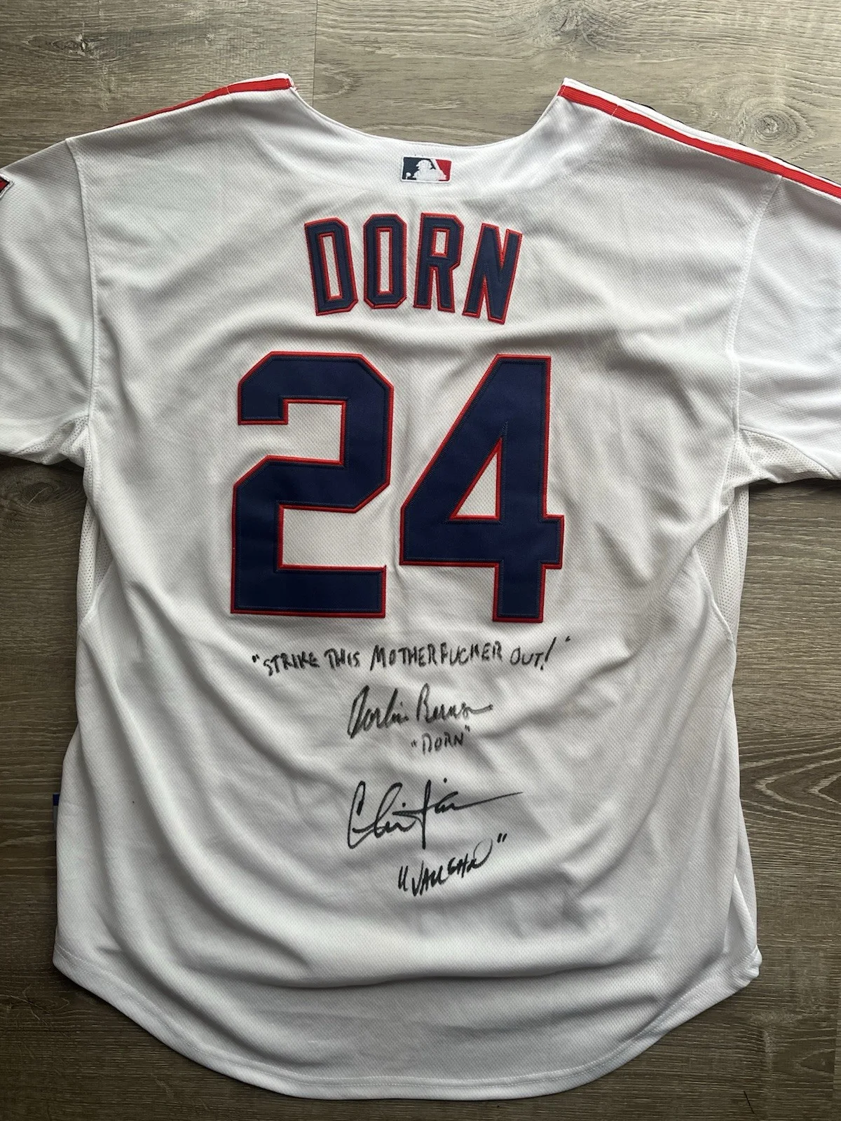 Charlie Sheen — Charlie Sheen Corbin Bernsen Signed Major League Jersey ASI COA Vaughn Dorn, изображение 2