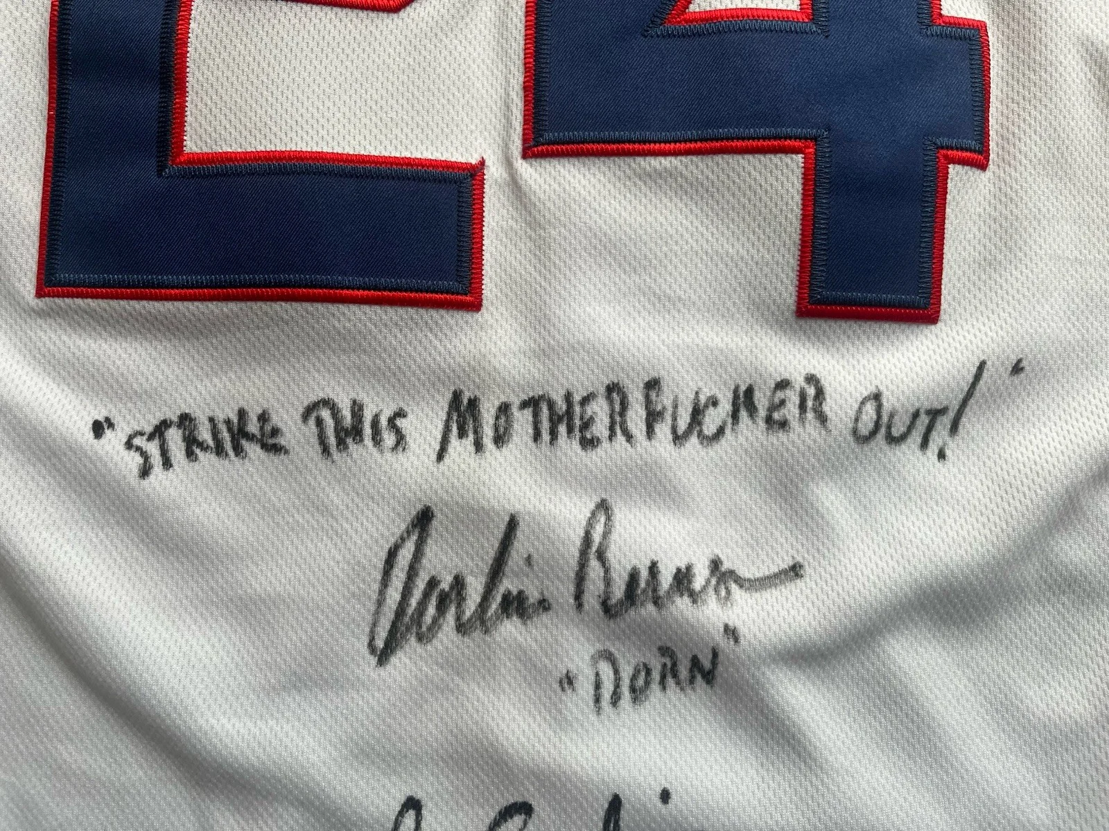 Charlie Sheen — Charlie Sheen Corbin Bernsen Signed Major League Jersey ASI COA Vaughn Dorn, изображение 4