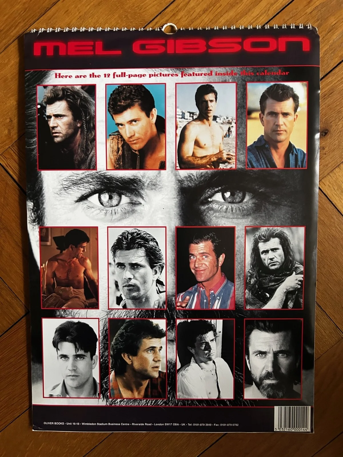 Vintage 1997 Original Mel Gibson Calendar UNUSED Oliver Books, image 2