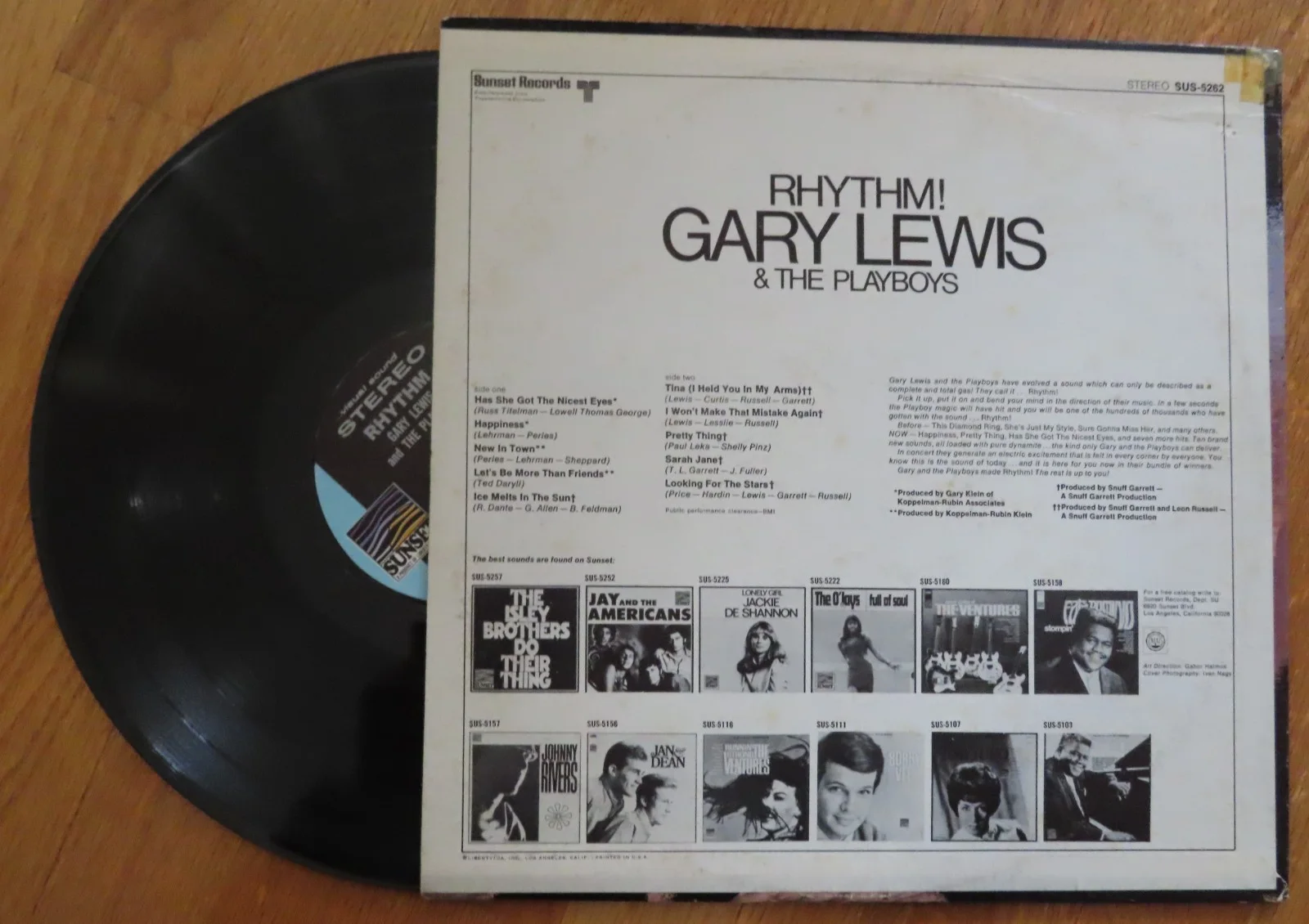 GARY LEWIS AND THE PLAYBOYS signed RHYTHM! 1969 Record / Album COA, image 3