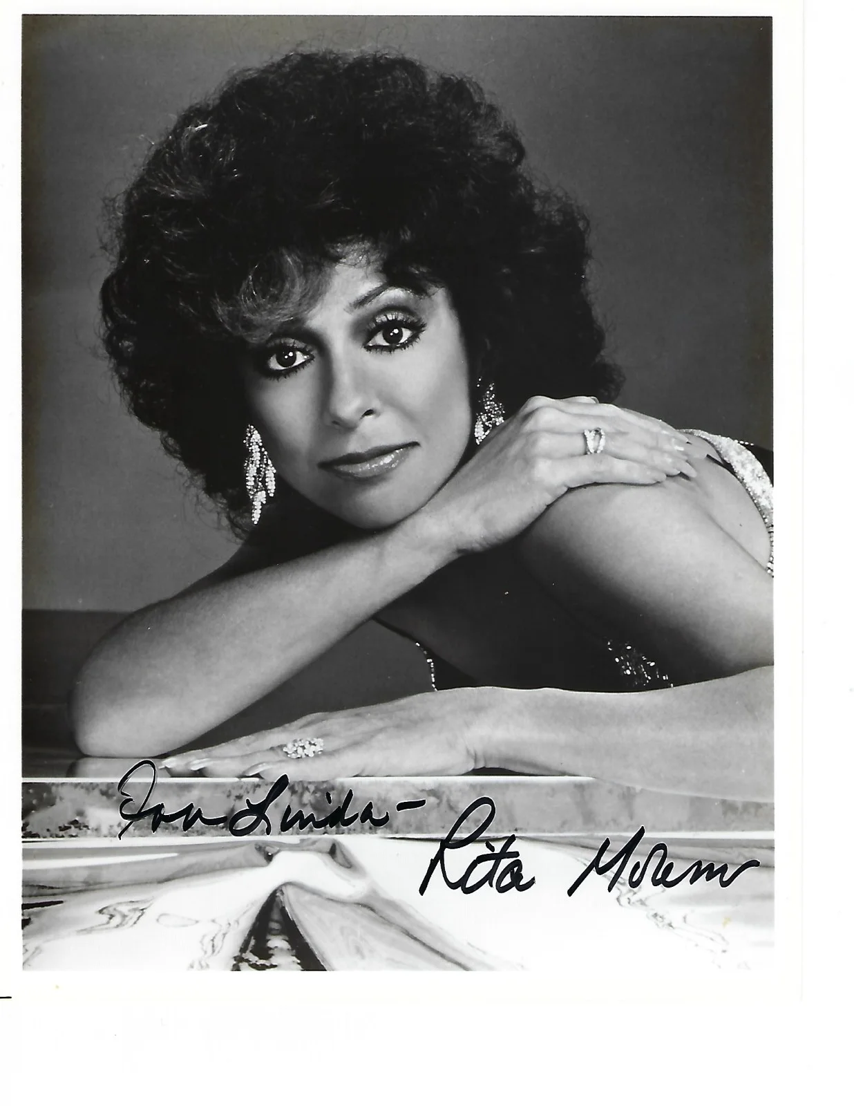 Rita Moreno — Rita Moreno Autographed 8x10 B/W Photo