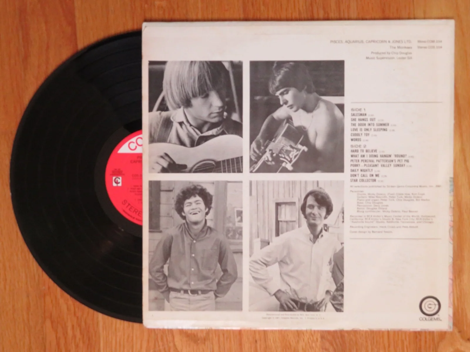 THE MONKEES DAVY JONES PETER TORK MICKY DOLENZ signed PISCES Record PSA AF04110, изображение 5