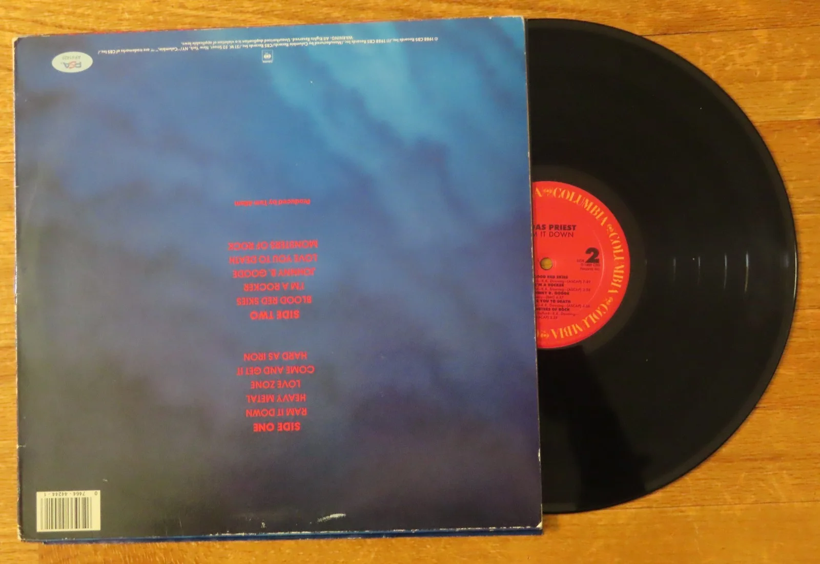 JUDAS PRIEST Front man ROB HALFORD signed RAM IT DOWN 1988 Record PSA AP41426, image 3