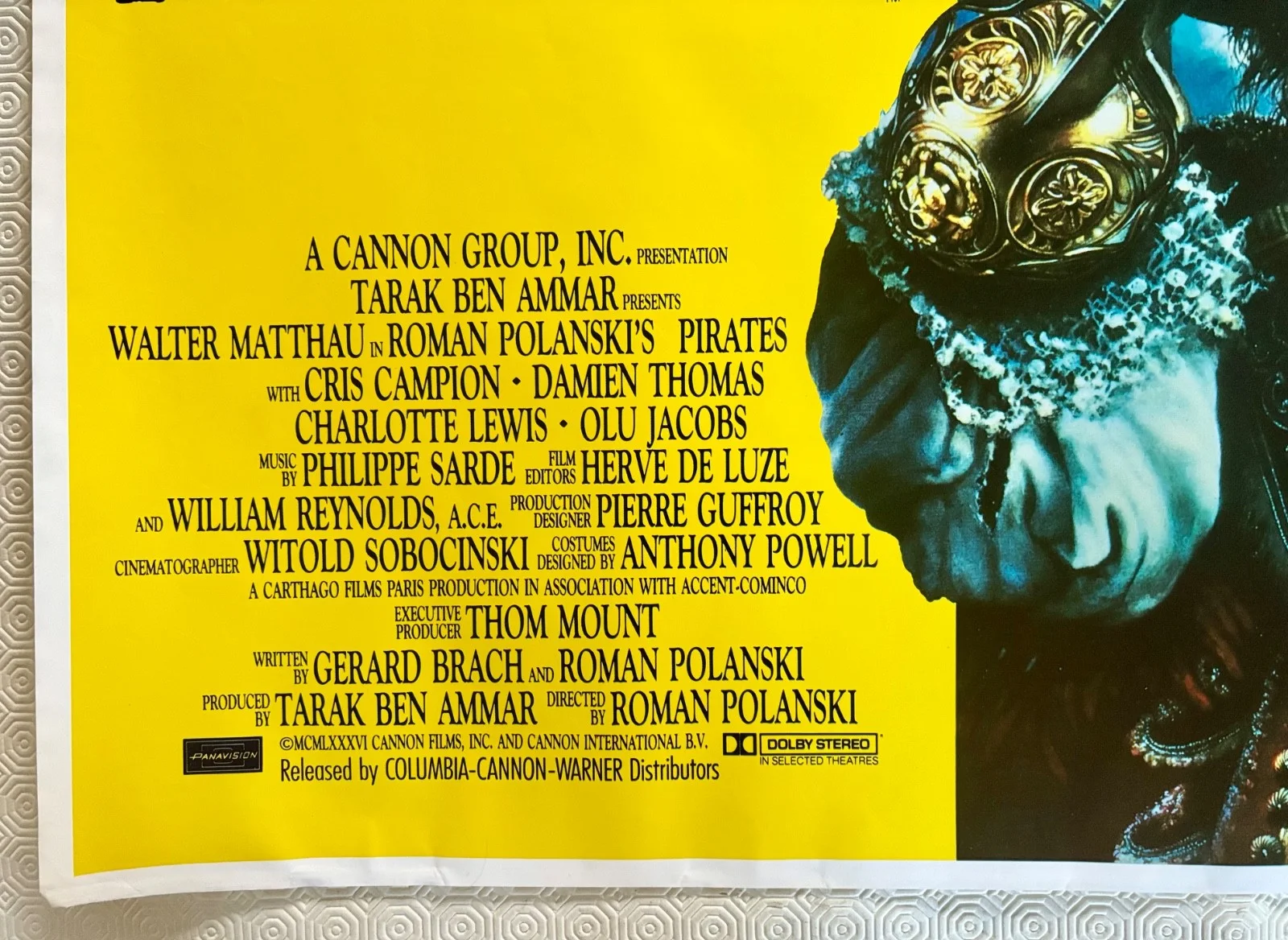 Pirates Original 1986 Quad Poster Walter Matthau Cris Campion Damien Thomas, изображение 2