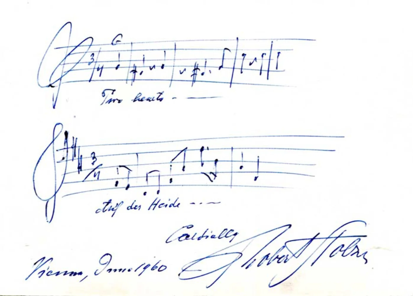 COMPOSER Robert Stolz (+75) autographs, signed vintage photograph with an AMQ si, изображение 3