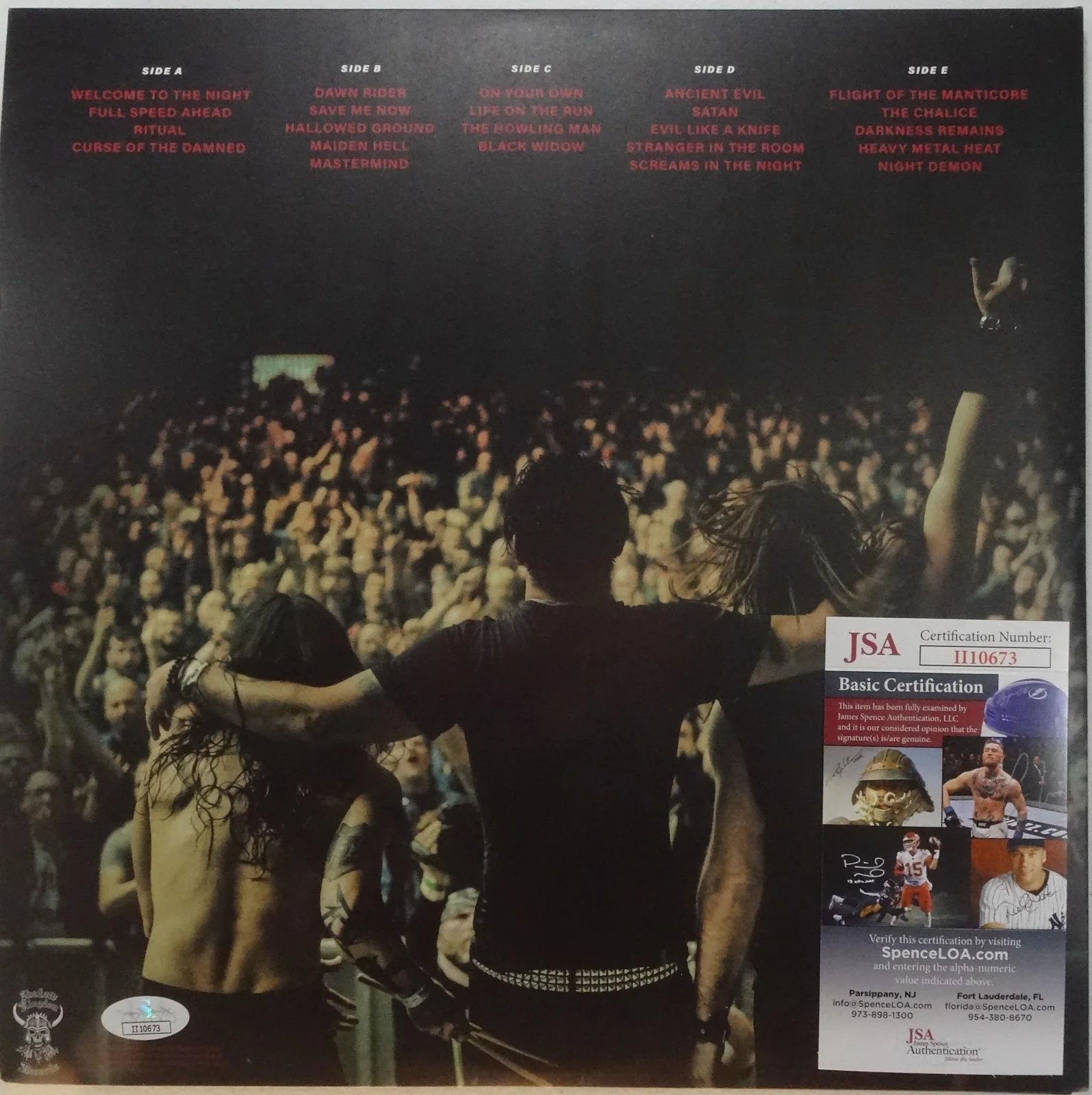 SIGNED NIGHT DEMON AUTOGRAPHED LIVE TRIPLE RED 12" LP CERTIFIED JSA COA #II10673, изображение 2