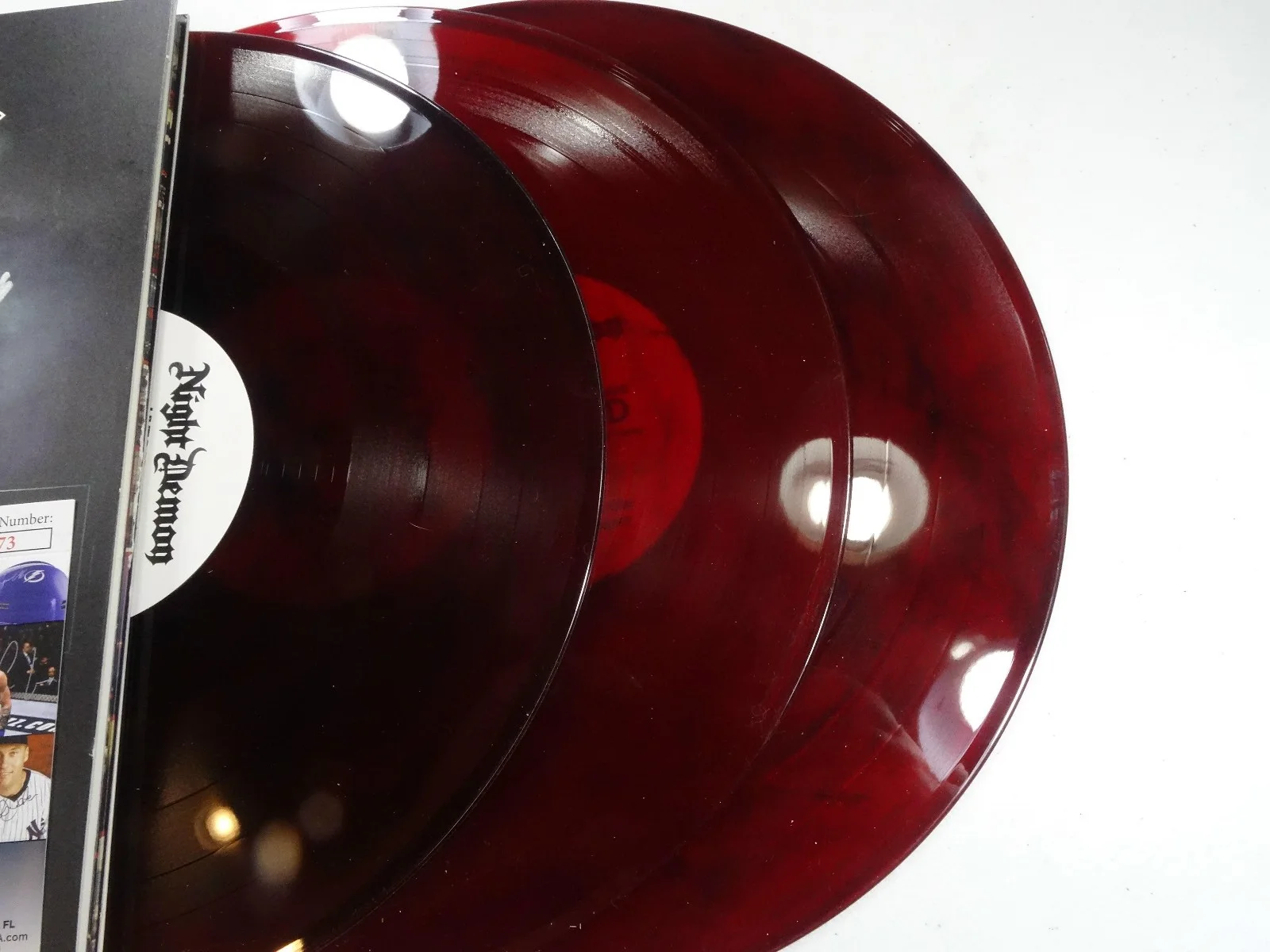 SIGNED NIGHT DEMON AUTOGRAPHED LIVE TRIPLE RED 12" LP CERTIFIED JSA COA #II10673, изображение 3