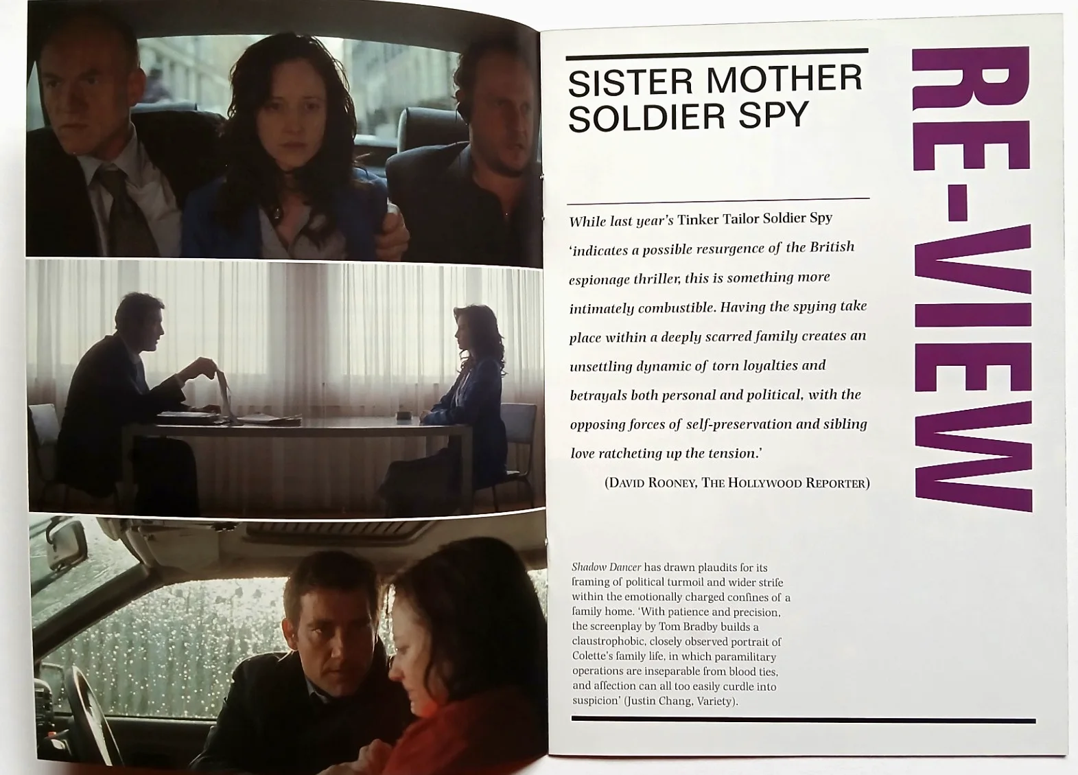 Shadow Dancer Promo Film Booklet Andrea Riseborough Gillian Anderson Clive Owen, изображение 3