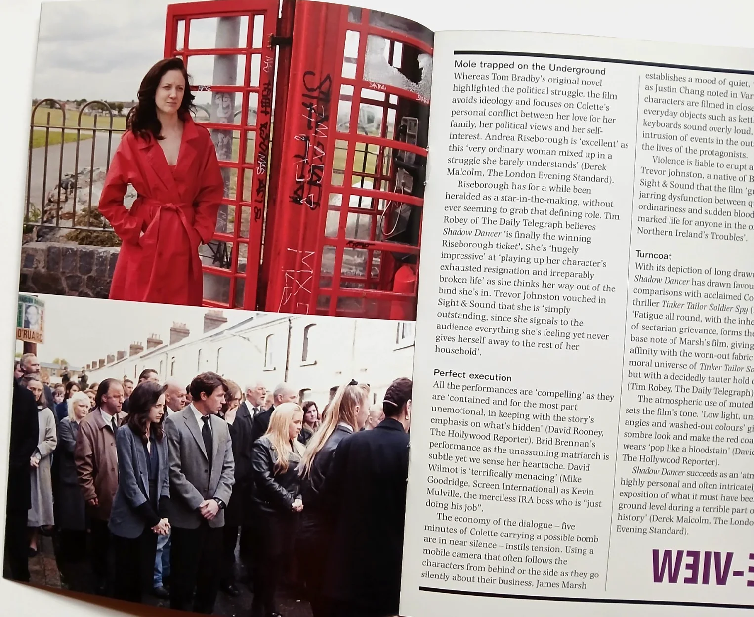 Shadow Dancer Promo Film Booklet Andrea Riseborough Gillian Anderson Clive Owen, изображение 4