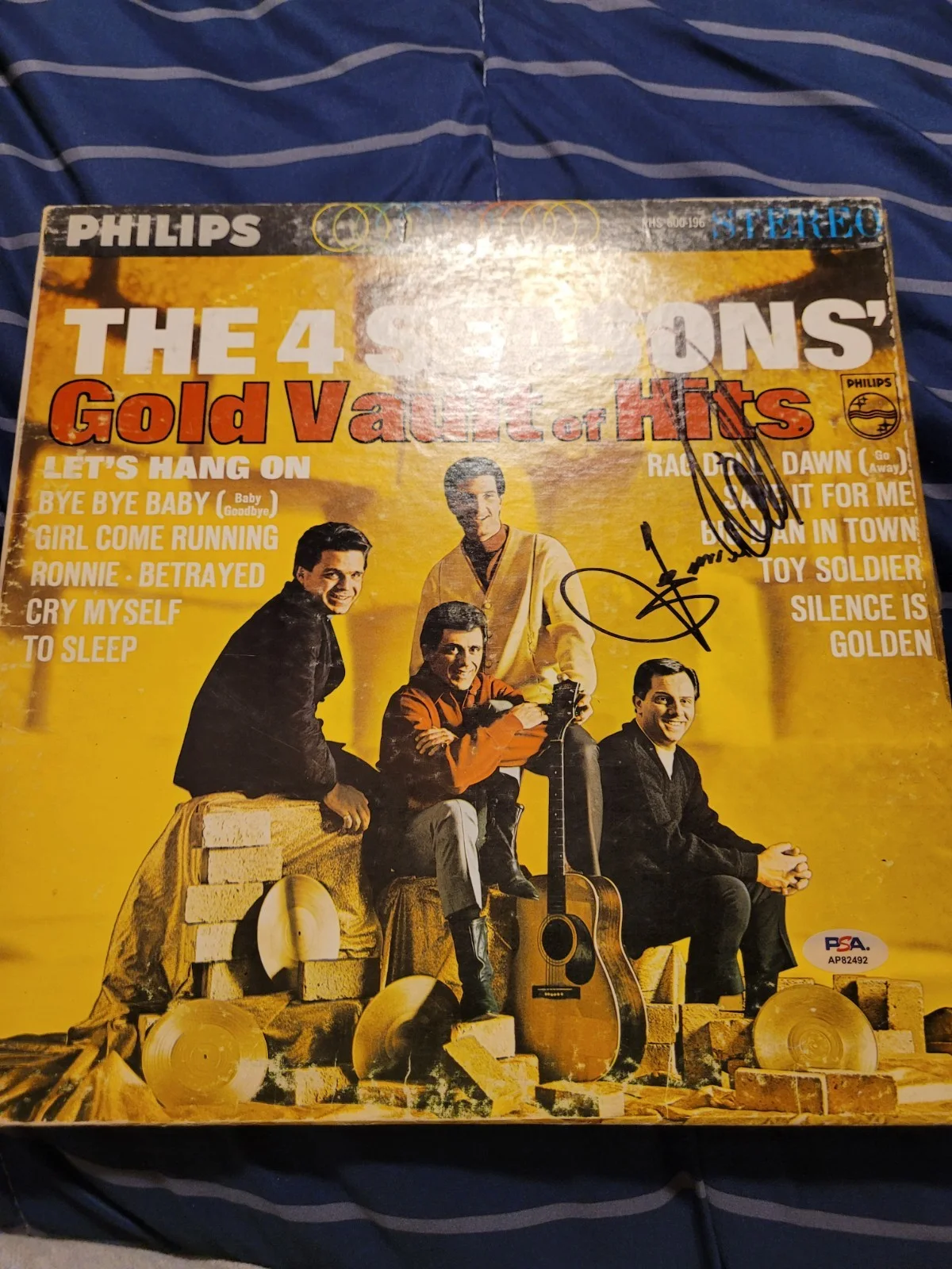 Frankie Valli Four Seasons Signed Autograph Lp Vinyl Cover PSA COA GOLD VAULT, image 2