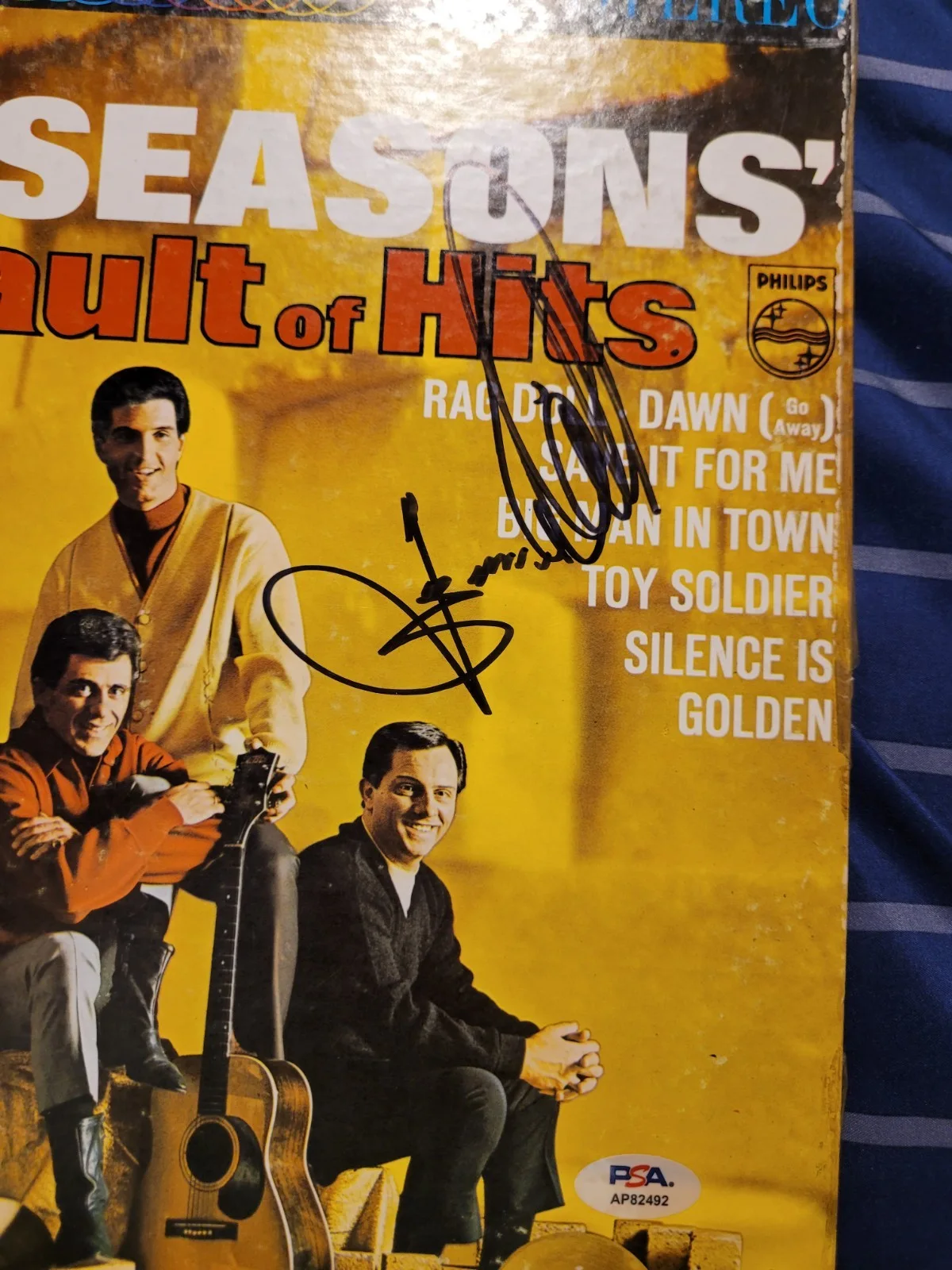 Frankie Valli Four Seasons Signed Autograph Lp Vinyl Cover PSA COA GOLD VAULT, image 5