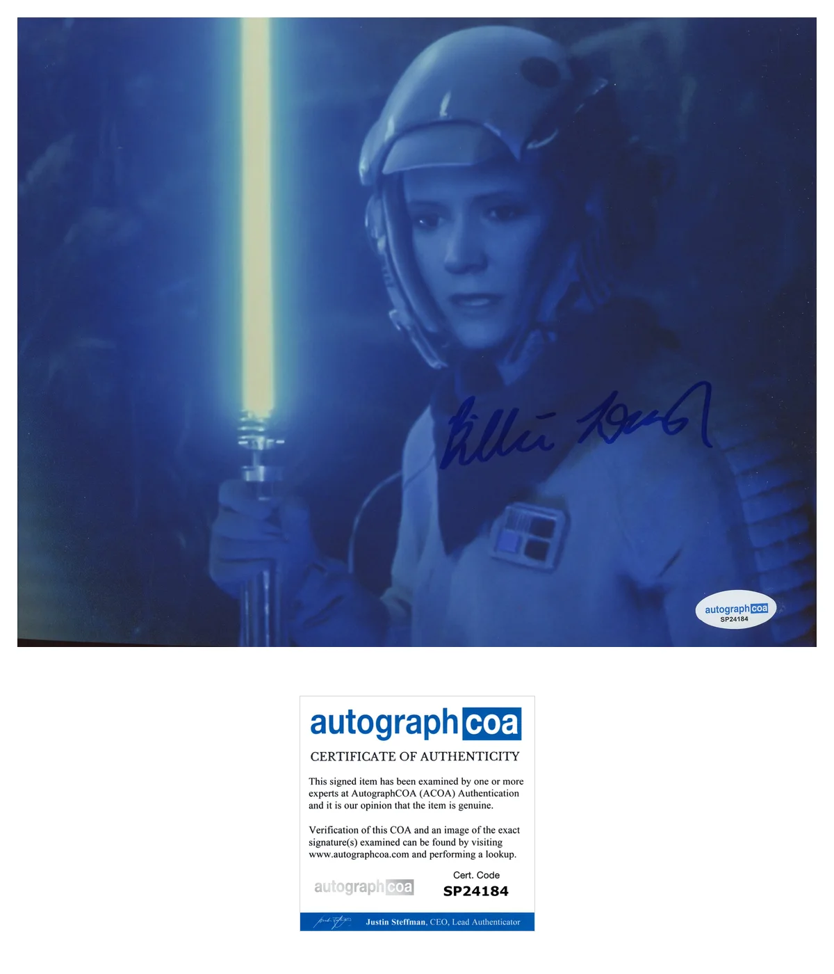 Billie Lourd — Billie Lourd Signed STAR WARS RISE OF SKYWALKER as Leia Organa 8x10 Photo ACOA