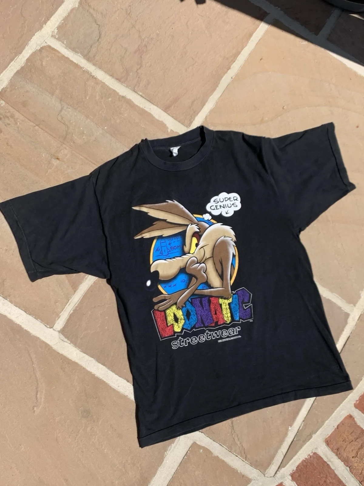LOONEY TUNES WILD COYOTE 1992 VINTAGE GRAPHIC TEE SHIRT JERSEY TOP LARGE 90S, изображение 3