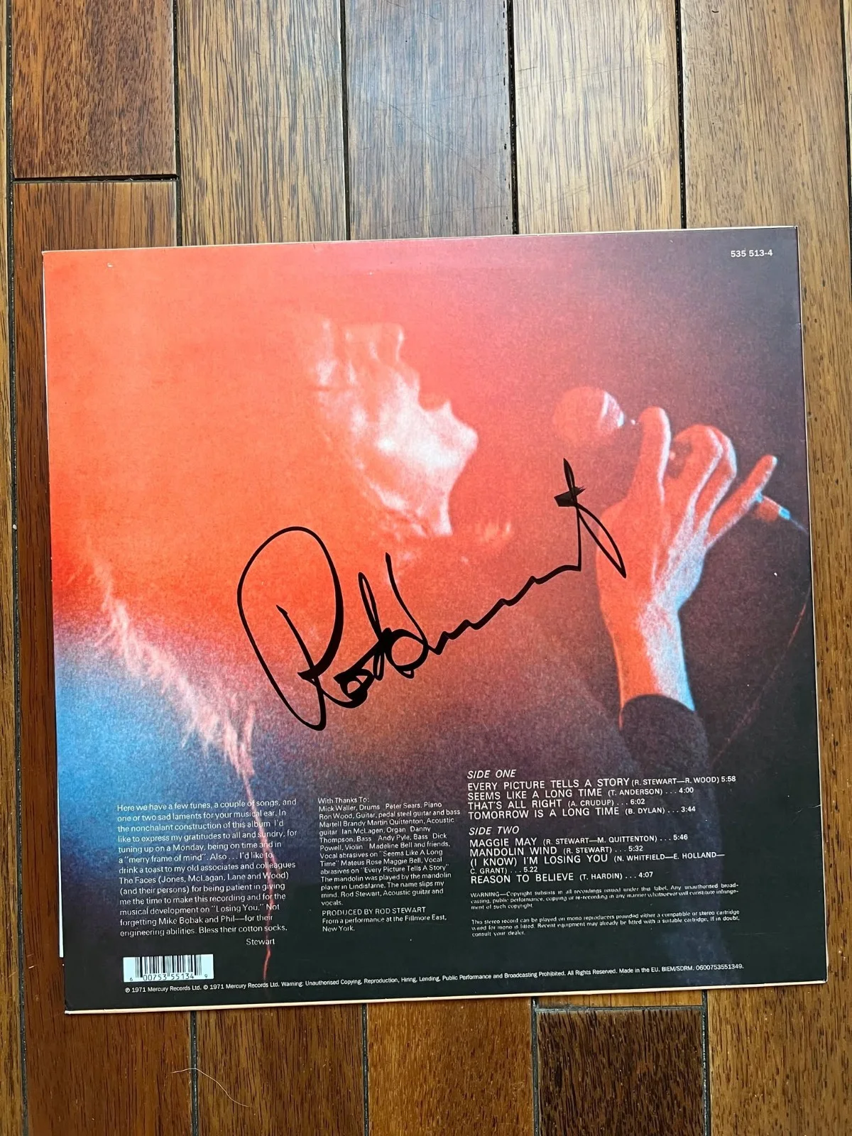 Rod Stewart Every Picture Tells A Story Signed Autographed Album Record LP w/COA, изображение 5