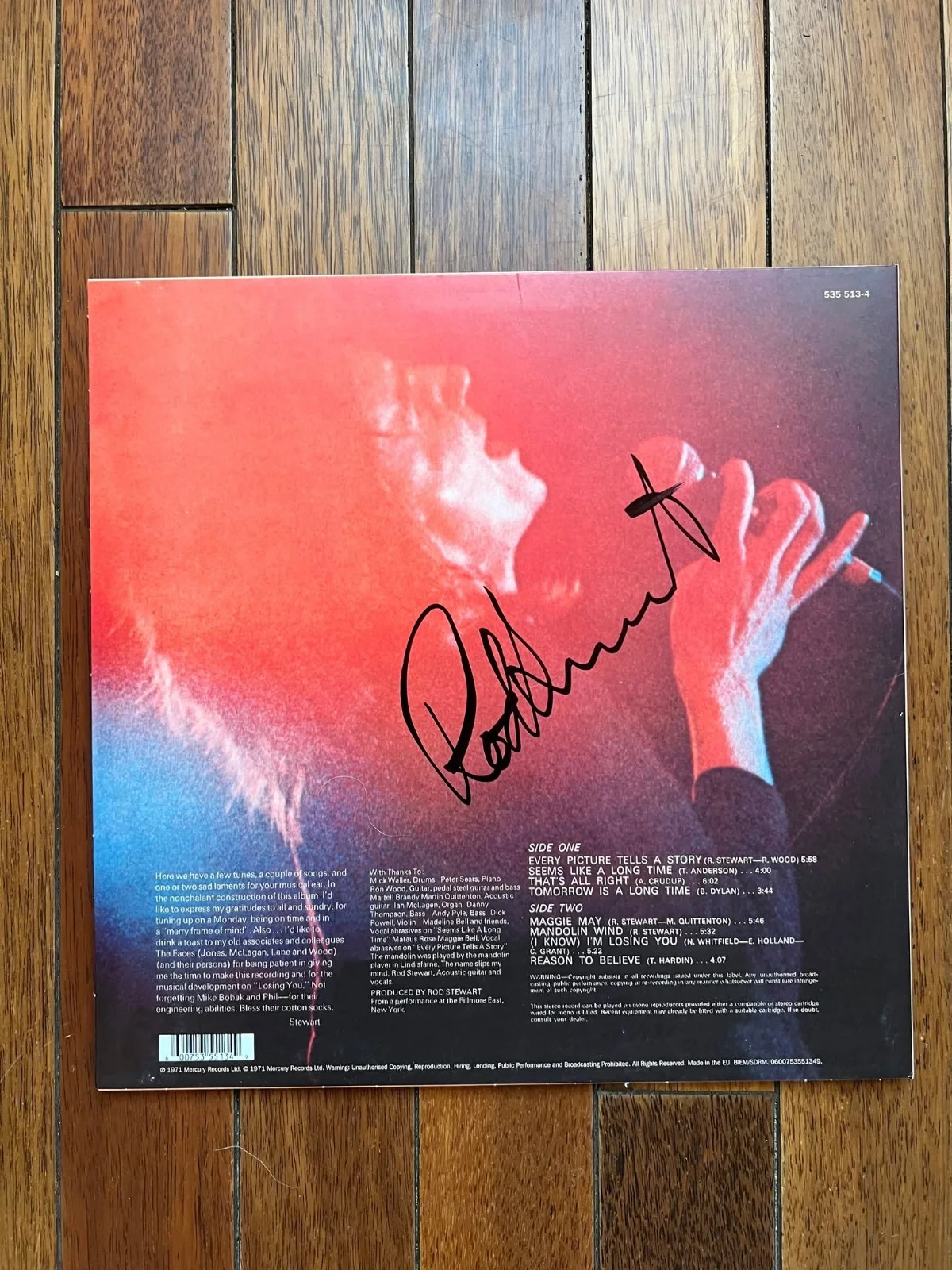 Rod Stewart Every Picture Tells A Story Signed Autographed Album Record LP w/COA, изображение 5
