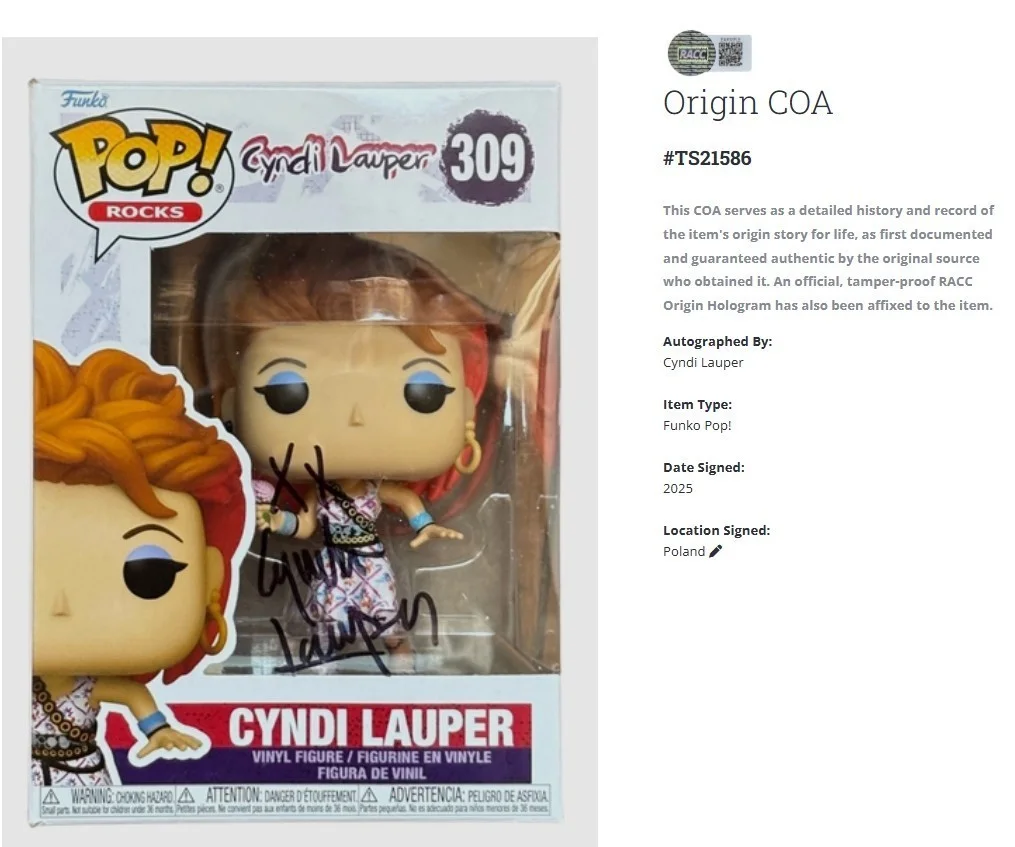 Cyndi Lauper — Cyndi Lauper Funko Pop Signed Autographed w/COA, image 2