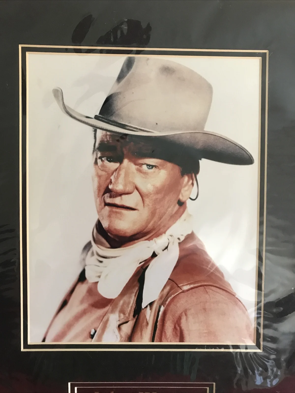 John Wayne Colour Photograph Mounted 12” X 15” cowboy Sportizus, изображение 2