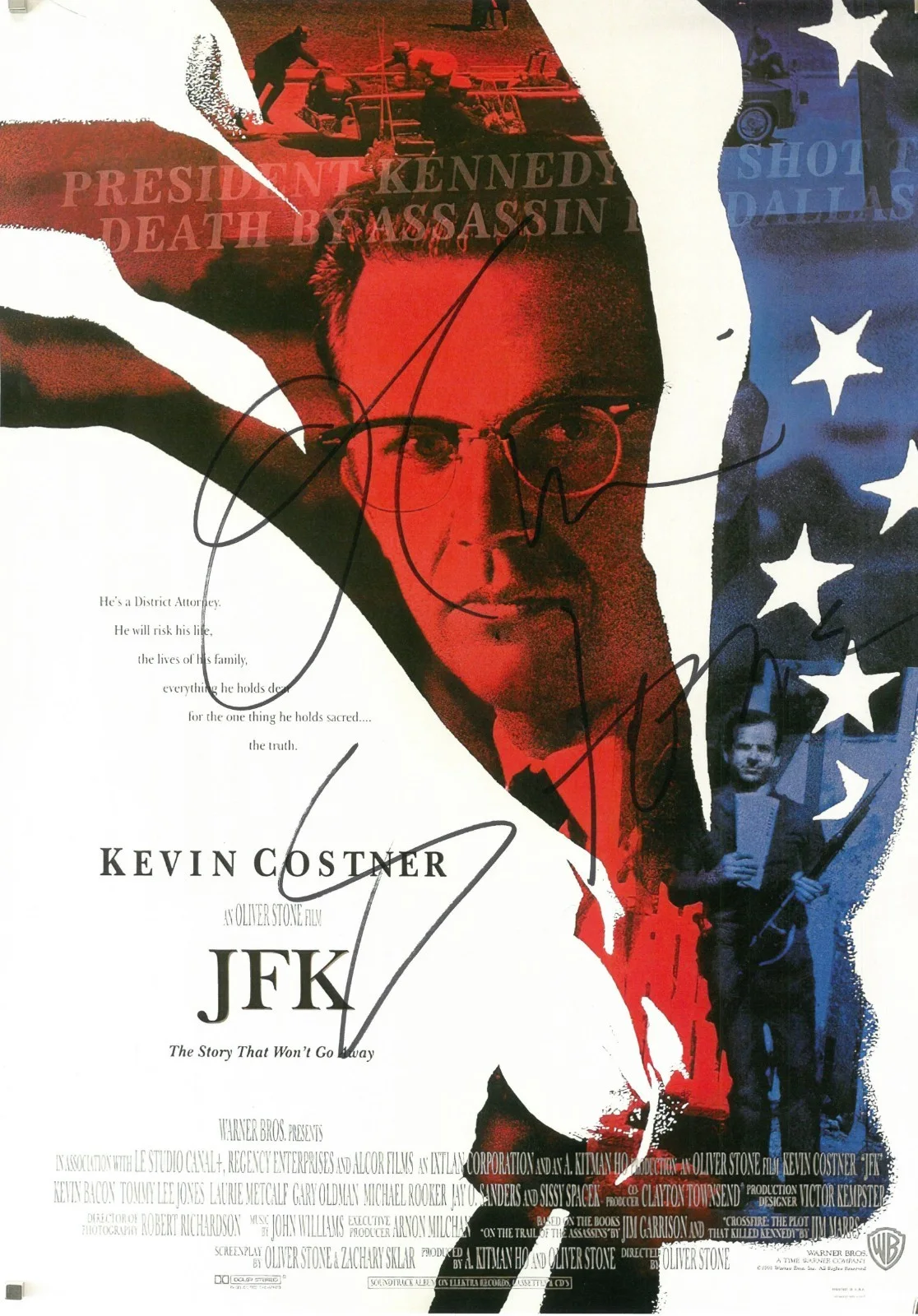 Oliver Stone — Oliver Stone JFK 11x16 movie autographed poster signed w/COA, изображение 4