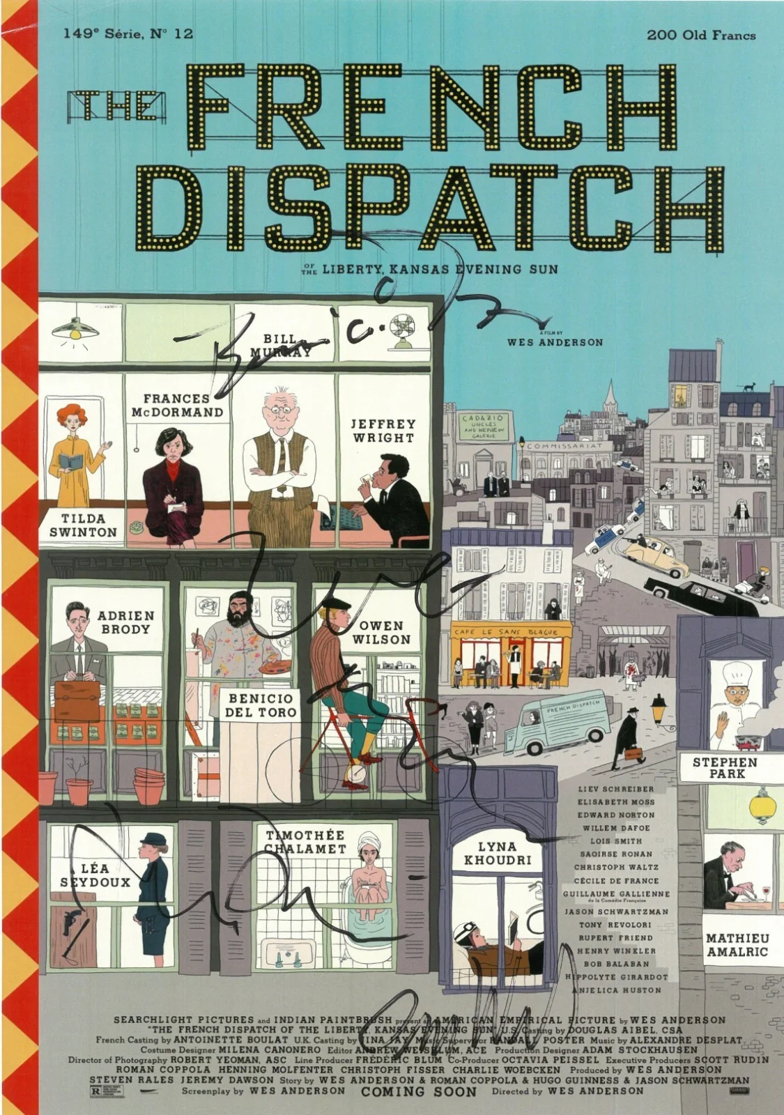 Wes Anderson — Wes Anderson The French Dispatch 11x16 poster signed autographed w/COA, image 4