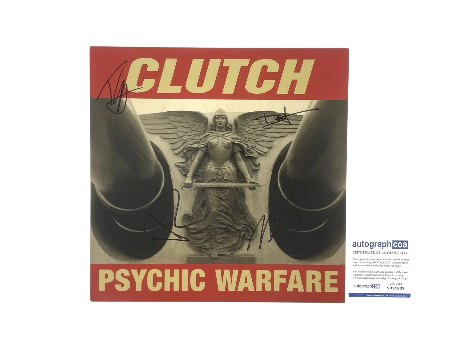Clutch Autographed Psychic Warfare Limited Edition Red Colored Vinyl Album ACOA, изображение 2