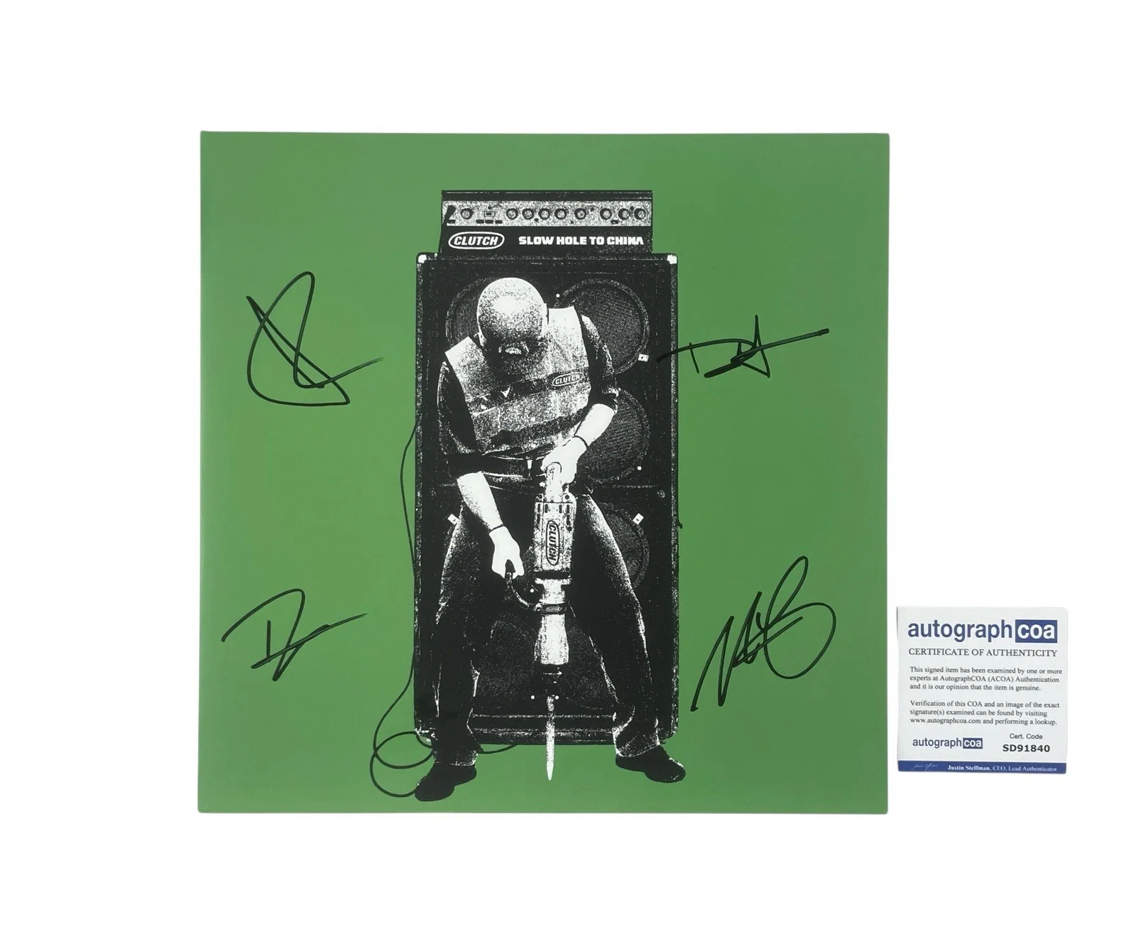Clutch Band Signed Slow Hole to China Limited Edition Smoke Green Vinyl Album, изображение 2