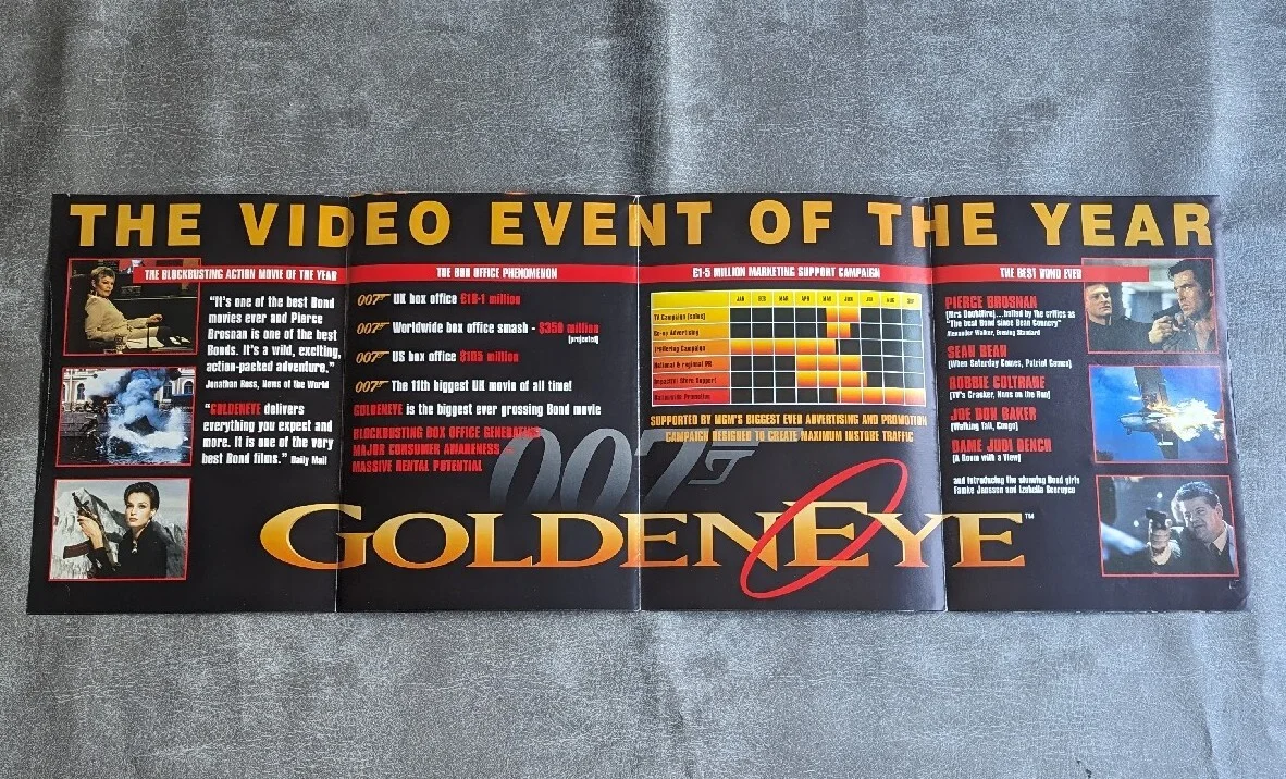 GOLDENEYE POSTER JAMES BOND ORIGINAL 1995 - HOME VIDEO RELEASE, изображение 4