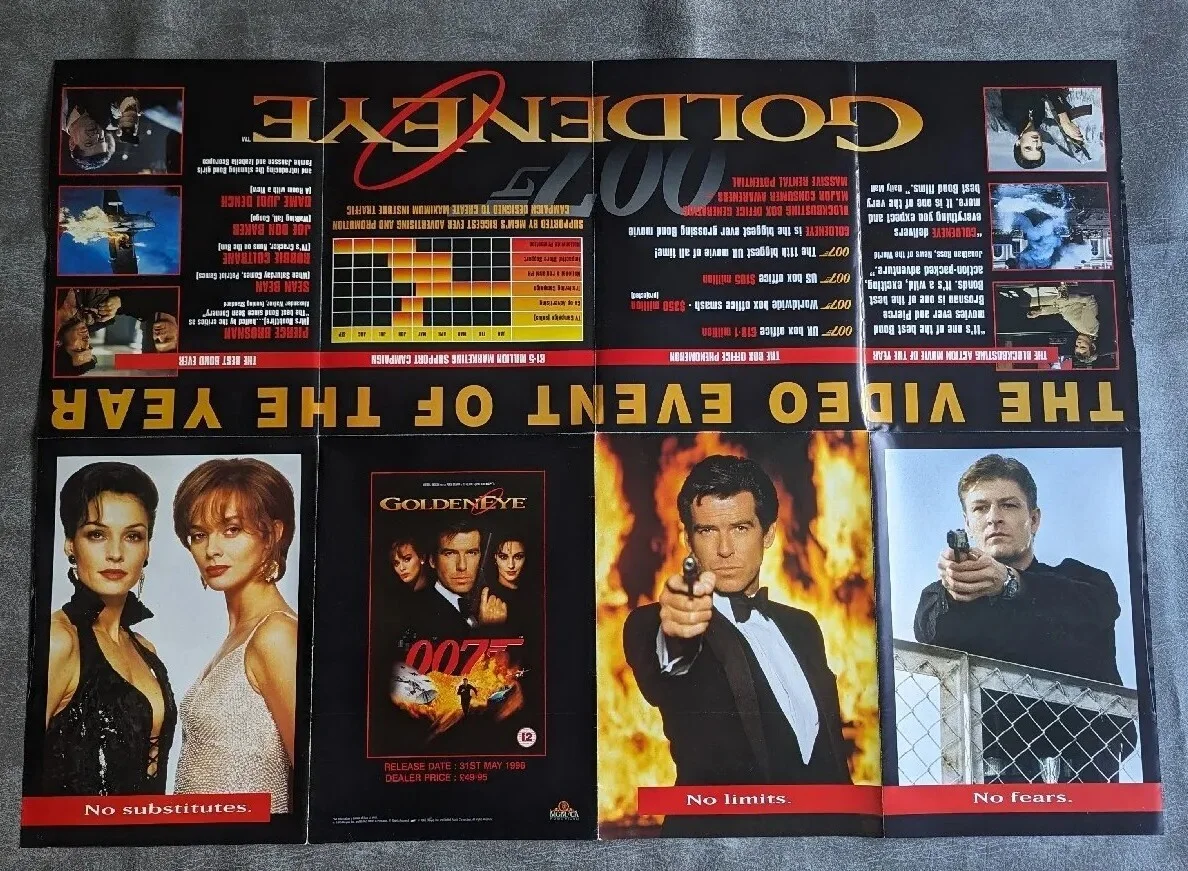 GOLDENEYE POSTER JAMES BOND ORIGINAL 1995 - HOME VIDEO RELEASE, изображение 5
