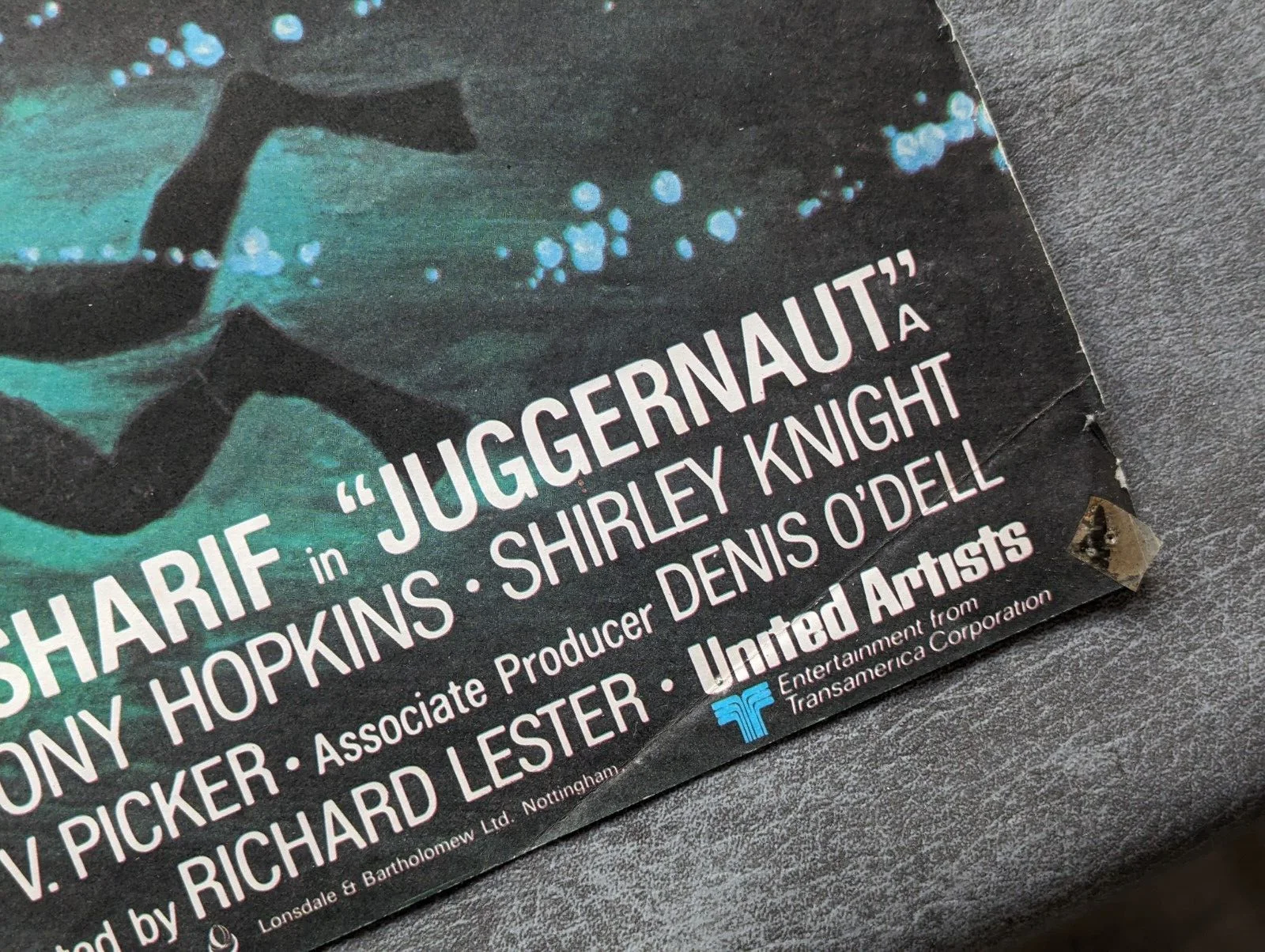 Juggernaut Original 1974 UK Quad Cinema Poster Richard Harris Omar Sharif, изображение 3