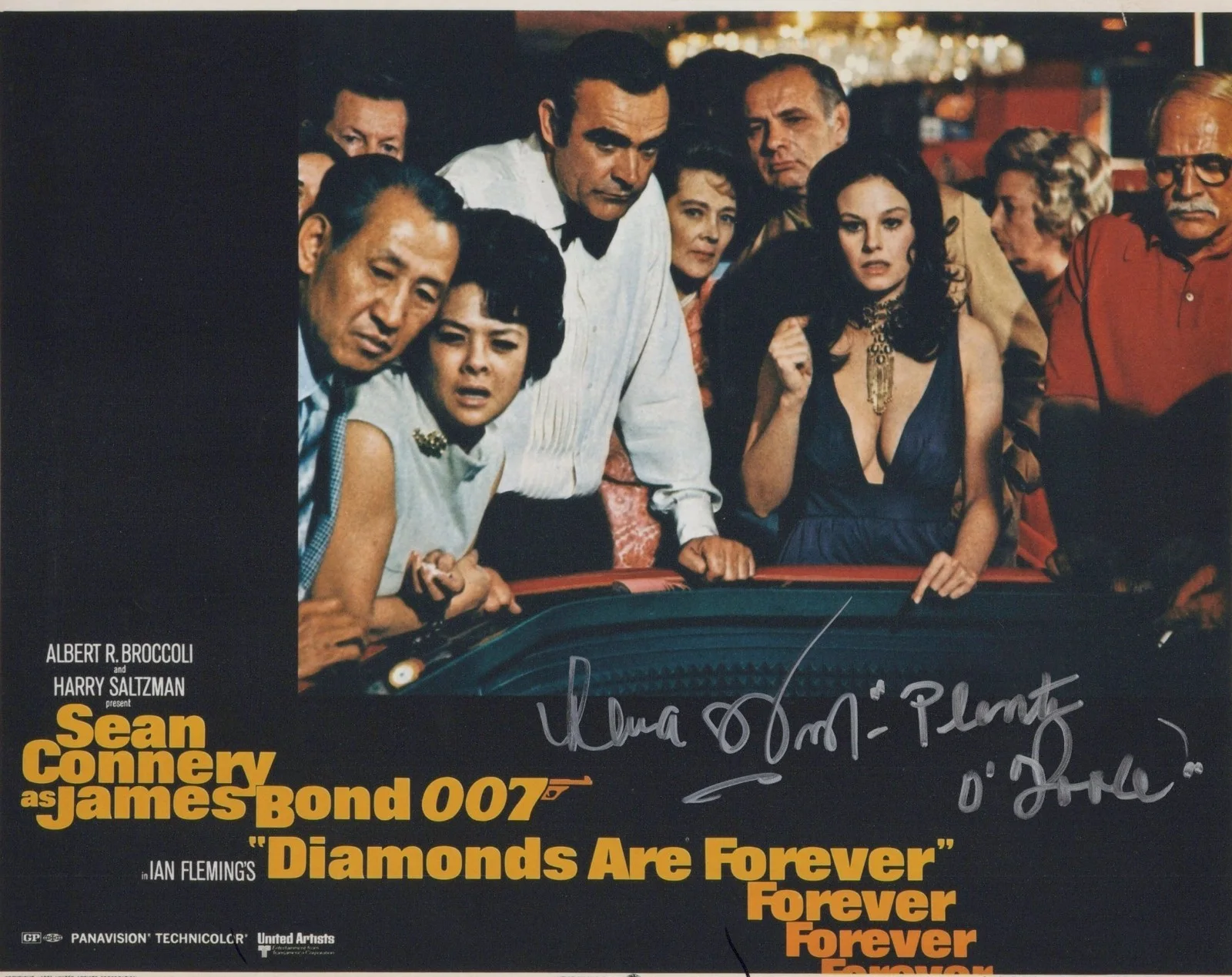 Lana Wood — Lana Wood Plenty O'Toole James Bond's Diamonds Are Forever 8"x10" Signed Photo