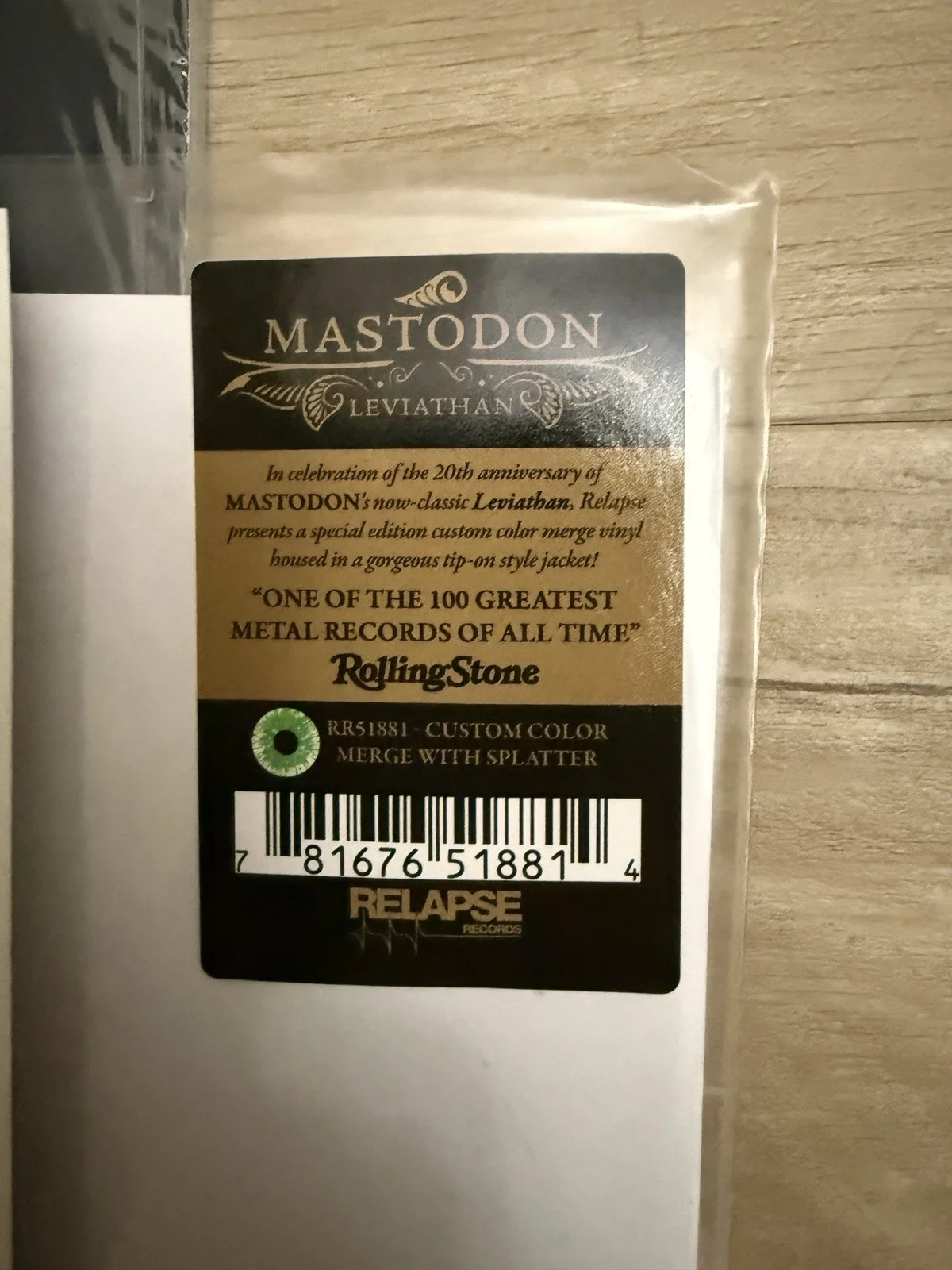 Mastodon Signed Autographed Leviathan LP White/Splatter Vinyl Paul Romano 54/300, image 2