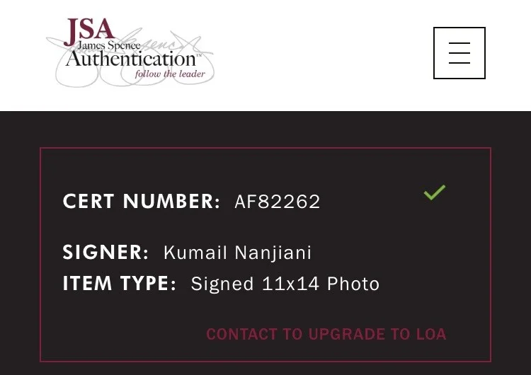 Kumail Nanjiani — Kumail Nanjiani Autographed 11X14 Photo Obi-Wan Kenobi Haja Estree JSA AF82262, изображение 5