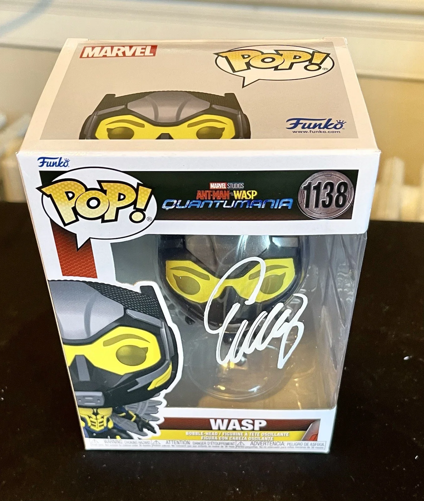 Evangeline Lilly — Evangeline Lilly Signed Wasp Funko (1138) JSA Hard Plastic Case Ant-Man ￼, image 2