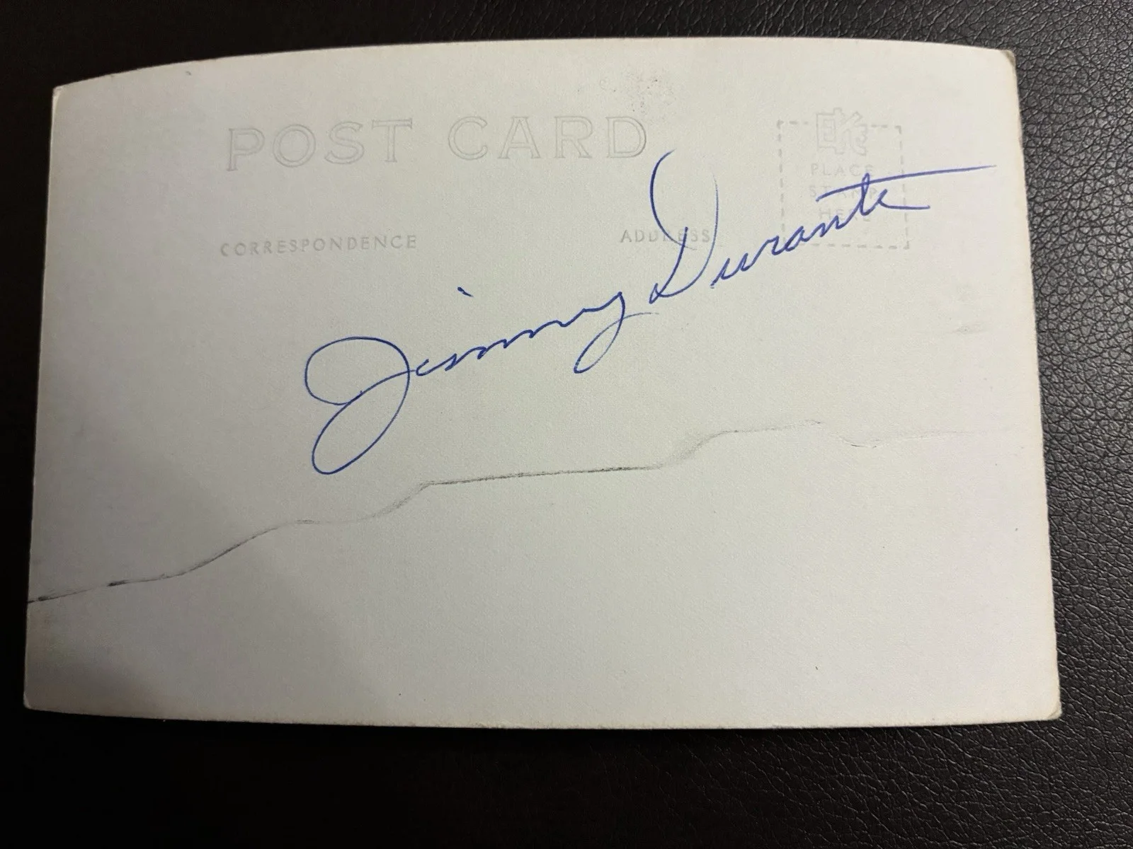 Jimmy Durante — Vintage Jimmy Durante 3.5x5.5 Autographed Postcard 1940s, image 2