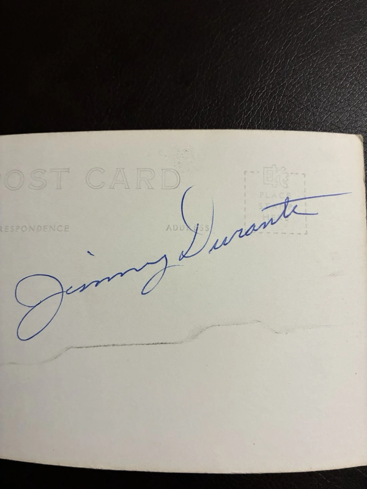 Jimmy Durante — Vintage Jimmy Durante 3.5x5.5 Autographed Postcard 1940s, image 3