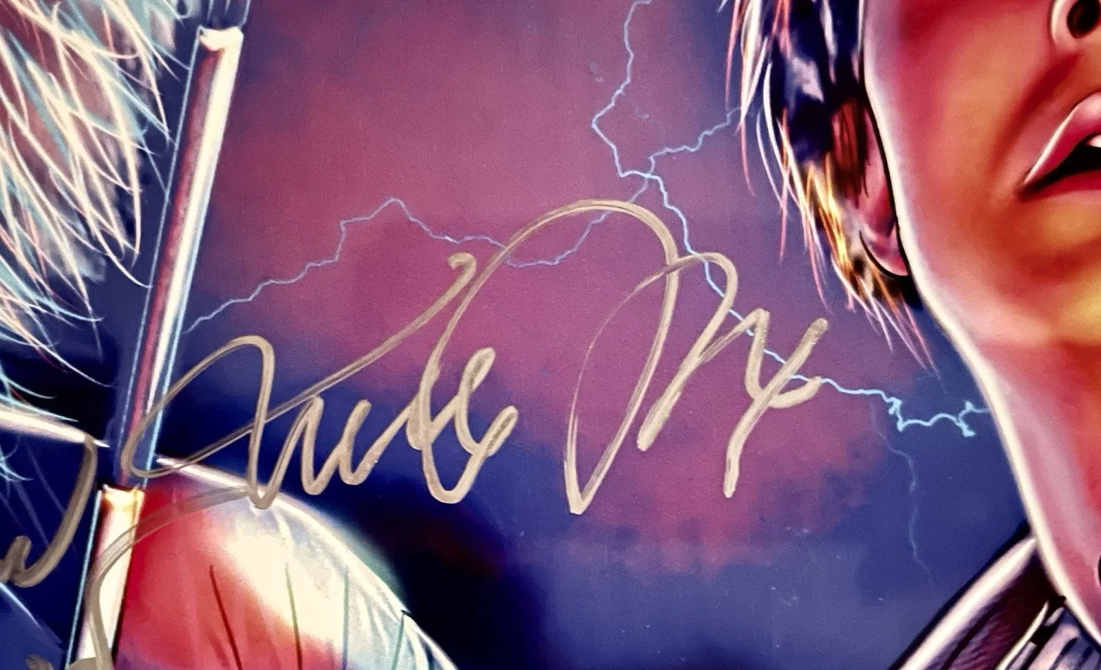 Michael J. Fox Christopher Lloyd — Michael J. Fox Christopher Lloyd Signed Metal Print Back To The Future JSA, image 3
