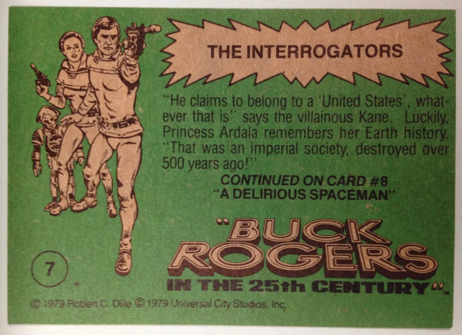 Gil Gerard — Gil Gerard Signed Buck Rogers Card #7 1979 Witnessed in-Person Signature COA, изображение 2