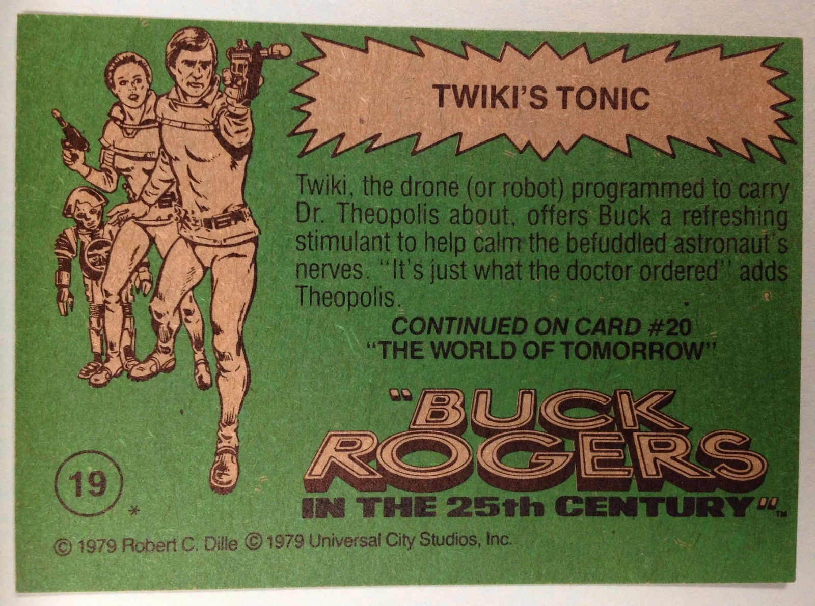 Gil Gerard — Gil Gerard Signed Buck Rogers Card #19 1979 Witnessed in-Person Signature COA, изображение 2
