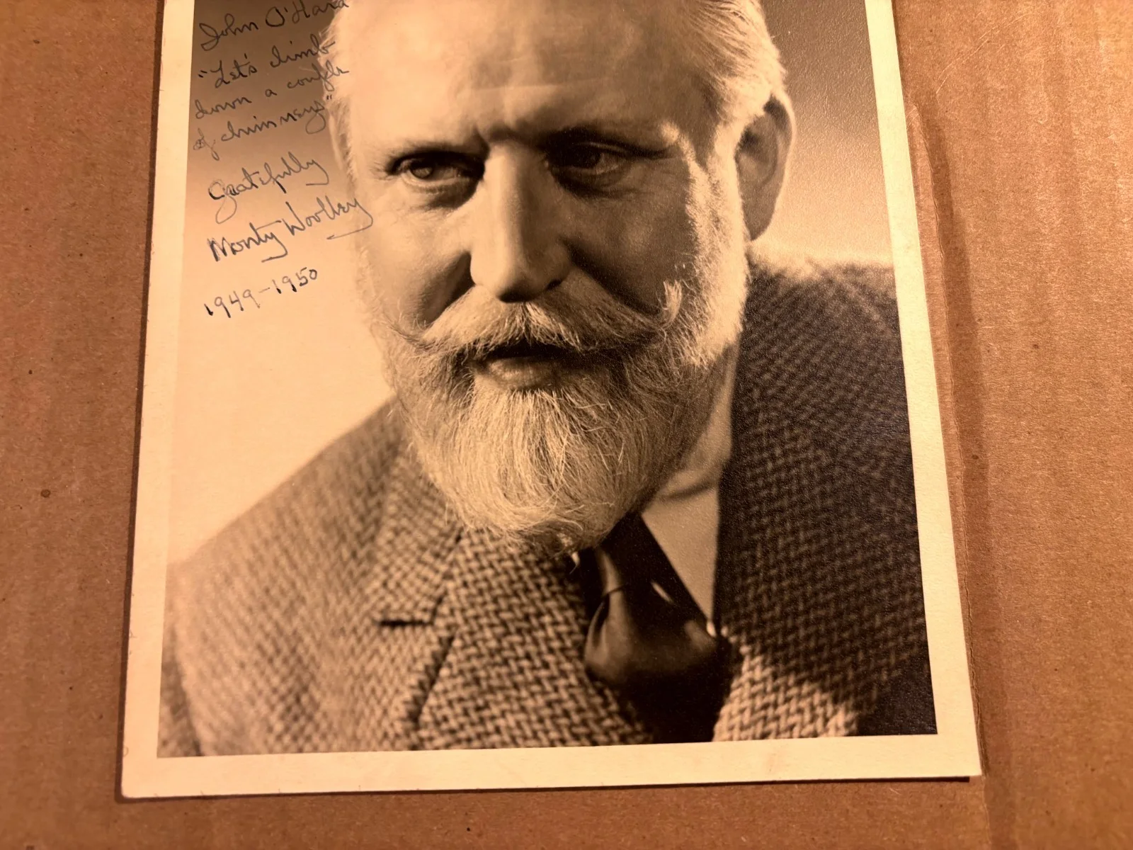 Monty Woolley Great Very Rare Early Autographed Photo 40s Man Came To Dinner, изображение 3