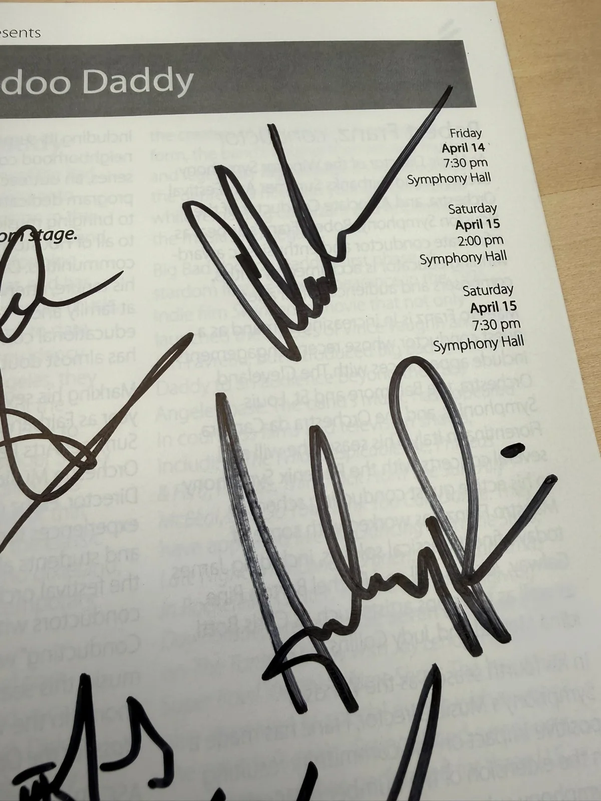Autographed Big Bad Voodoo Voo Doo Daddy Program Signed by Band & Concert Ticket, image 5