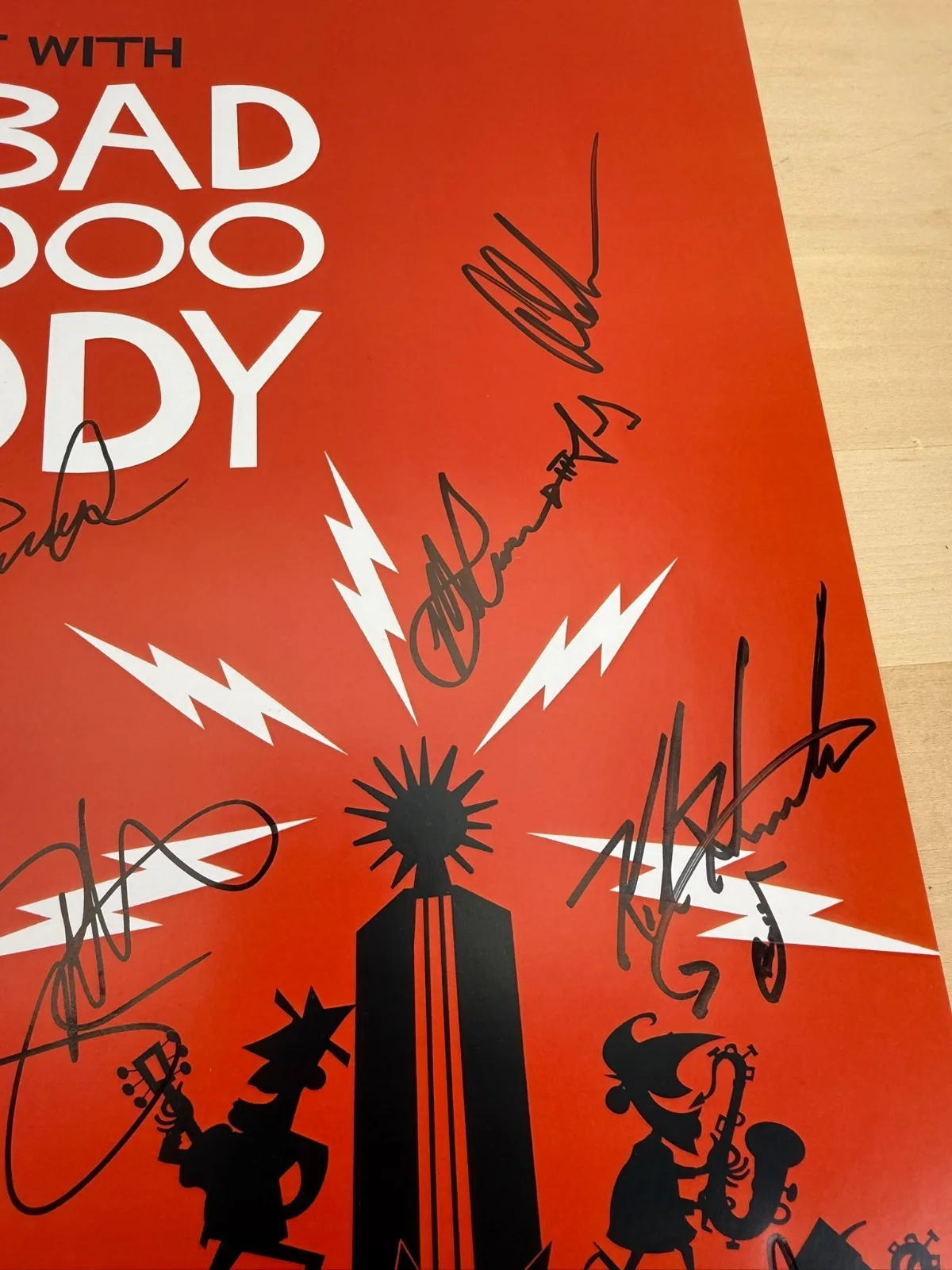 Autographed Big Bad Voodoo Voo Doo Daddy Poster Signed by Band & Concert Ticket, изображение 3