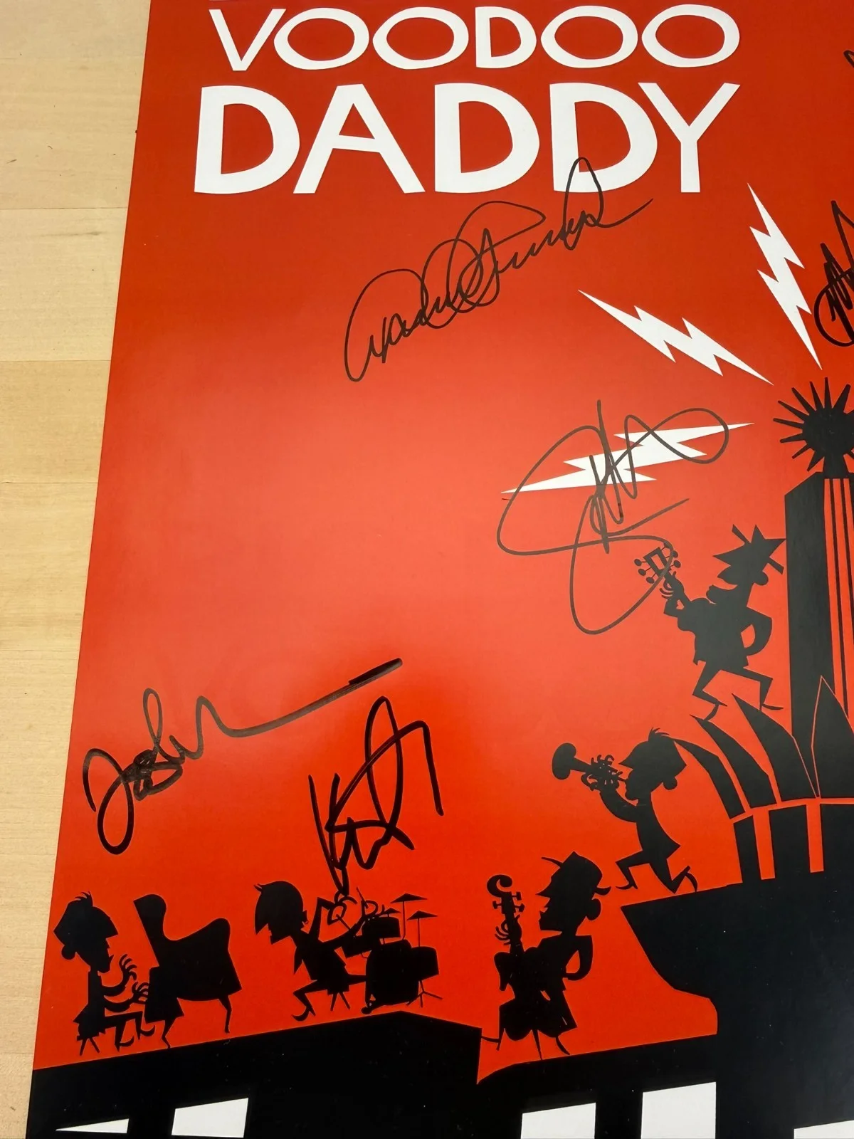 Autographed Big Bad Voodoo Voo Doo Daddy Poster Signed by Band & Concert Ticket, изображение 4