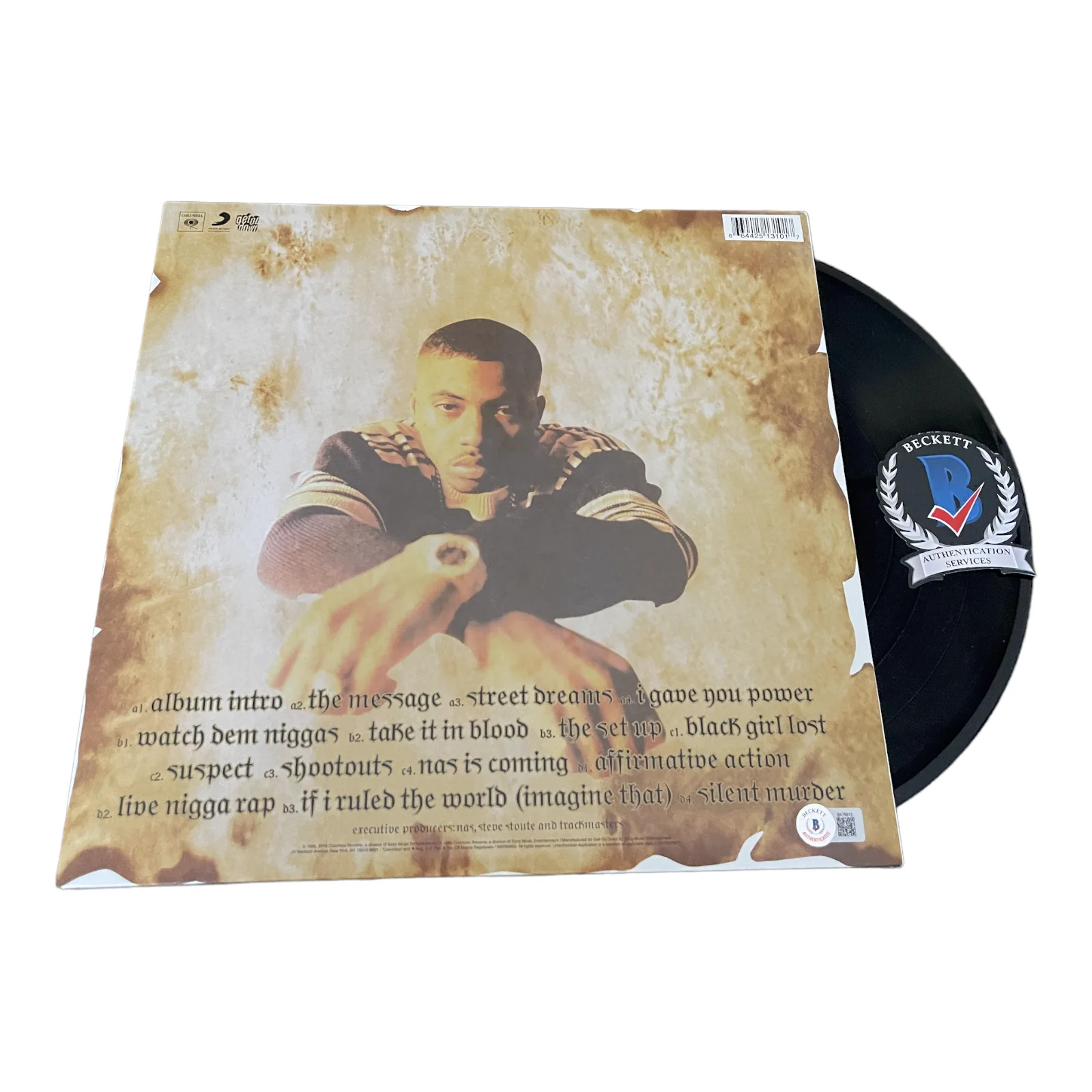 NAS SIGNED AUTOGRAPH IT WAS WRITTEN LP VINYL ALBUM BAS BECKETT, изображение 2
