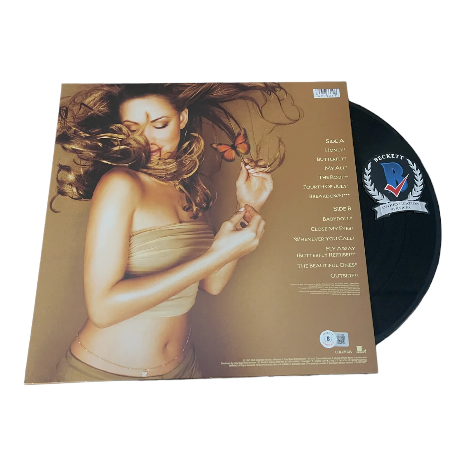 MARIAH CAREY SIGNED AUTOGRAPH BUTTERFLY ALBUM LP VINYL BAS BECKETT, изображение 2