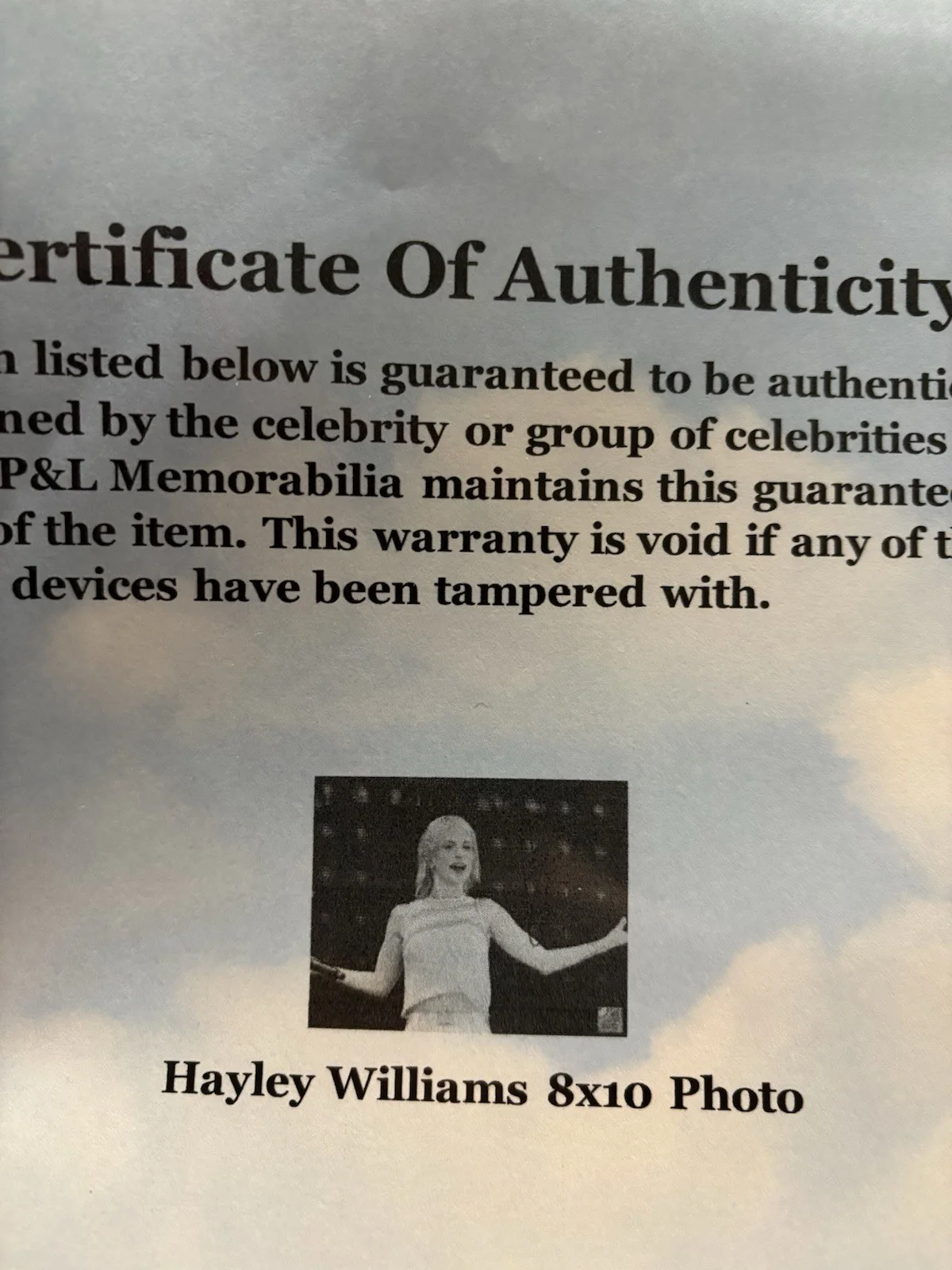 Hayley Williams / Singer Sexy Paramore Pink Blue Signed Autograph 8x10 Photo COA, изображение 3