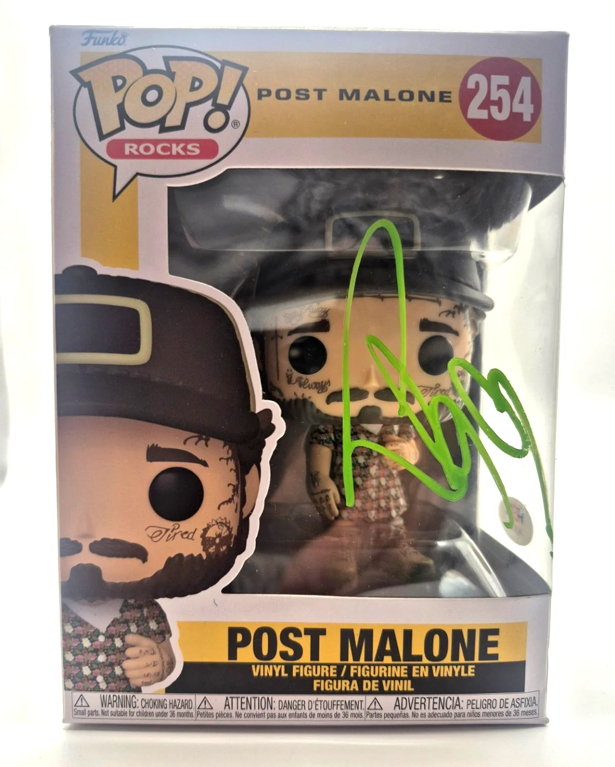 POST MALONE SIGNED AUTOGRAPHED FUNKO POP 254 SUNFLOWER WHITE IVERSON PSA COA, image 2