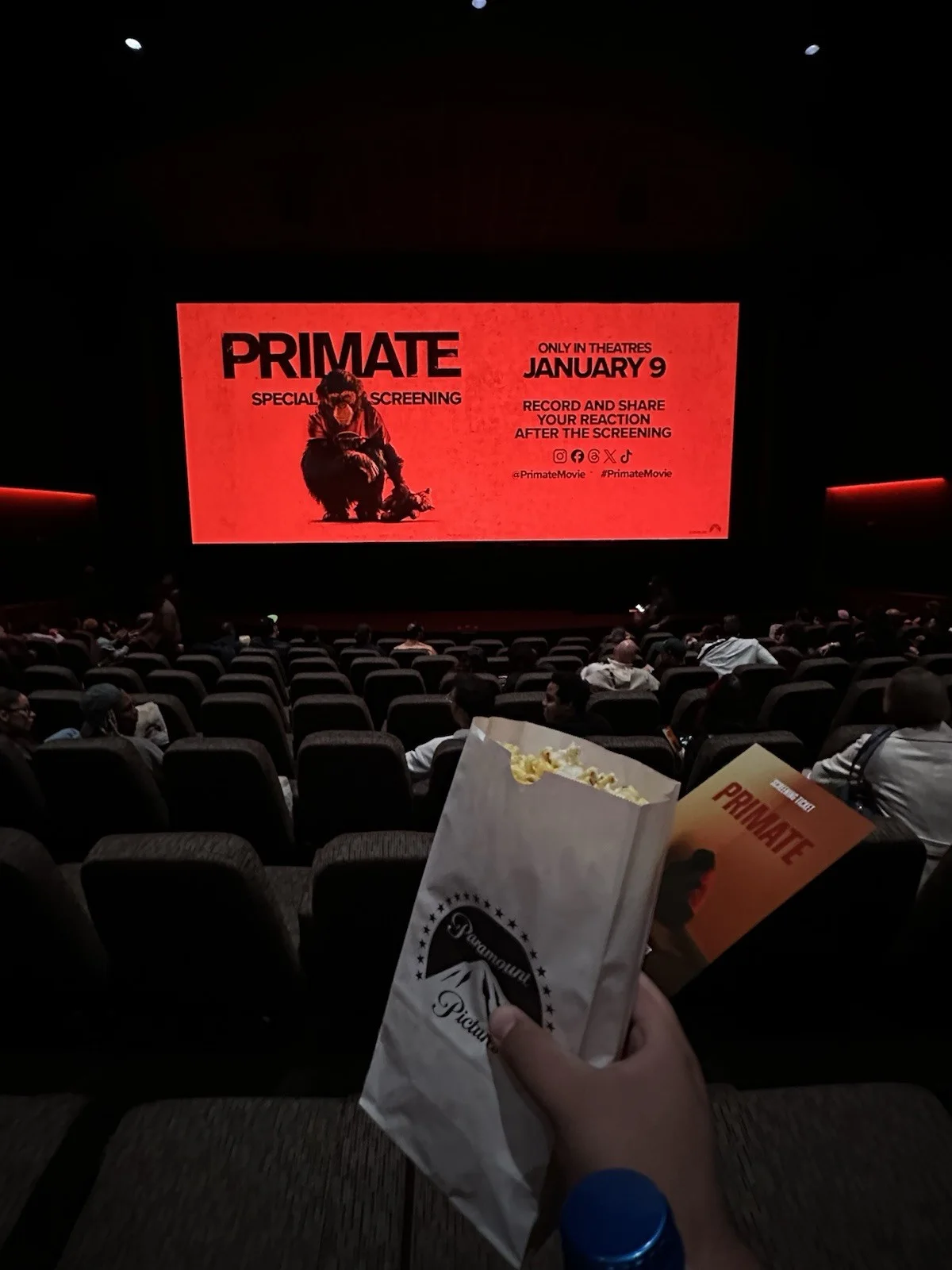 Primate Movie Ticket Signed By Director Johannes Robert’s, image 2