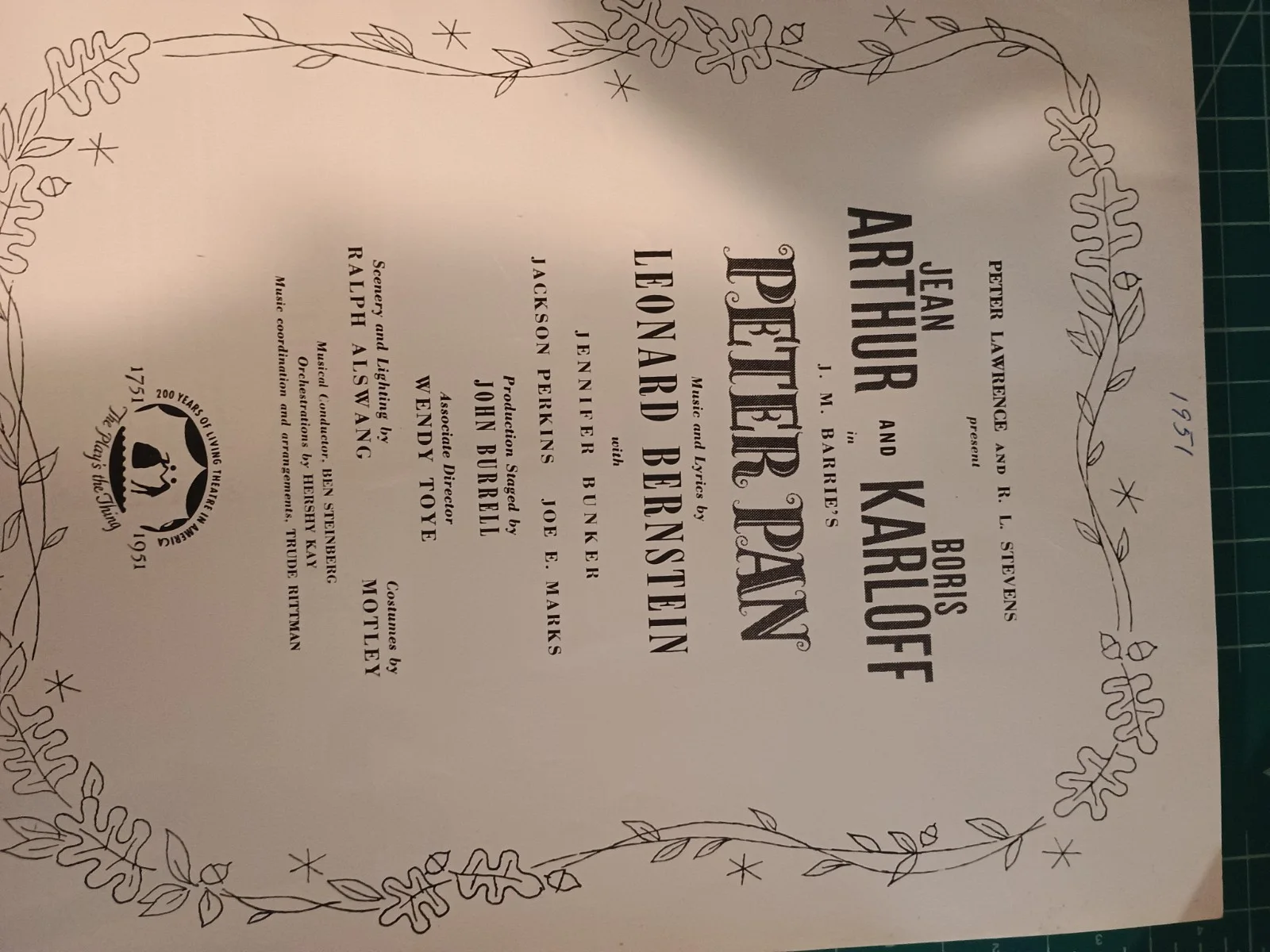Lawrence Tibbett, Veronica Lake — 🔥🔥Peter Pan Playbill Program 1951 Boris Karloff Jean Arthur. Rare!🔥, image 3