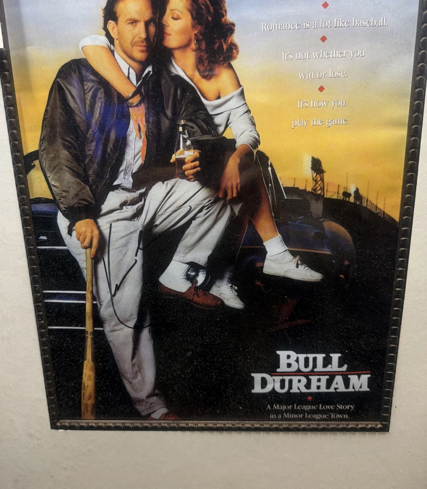 KEVIN COSTNER SIGNED BULL DURHAM 11X17 MOVIE POSTER JSA Certified, изображение 2