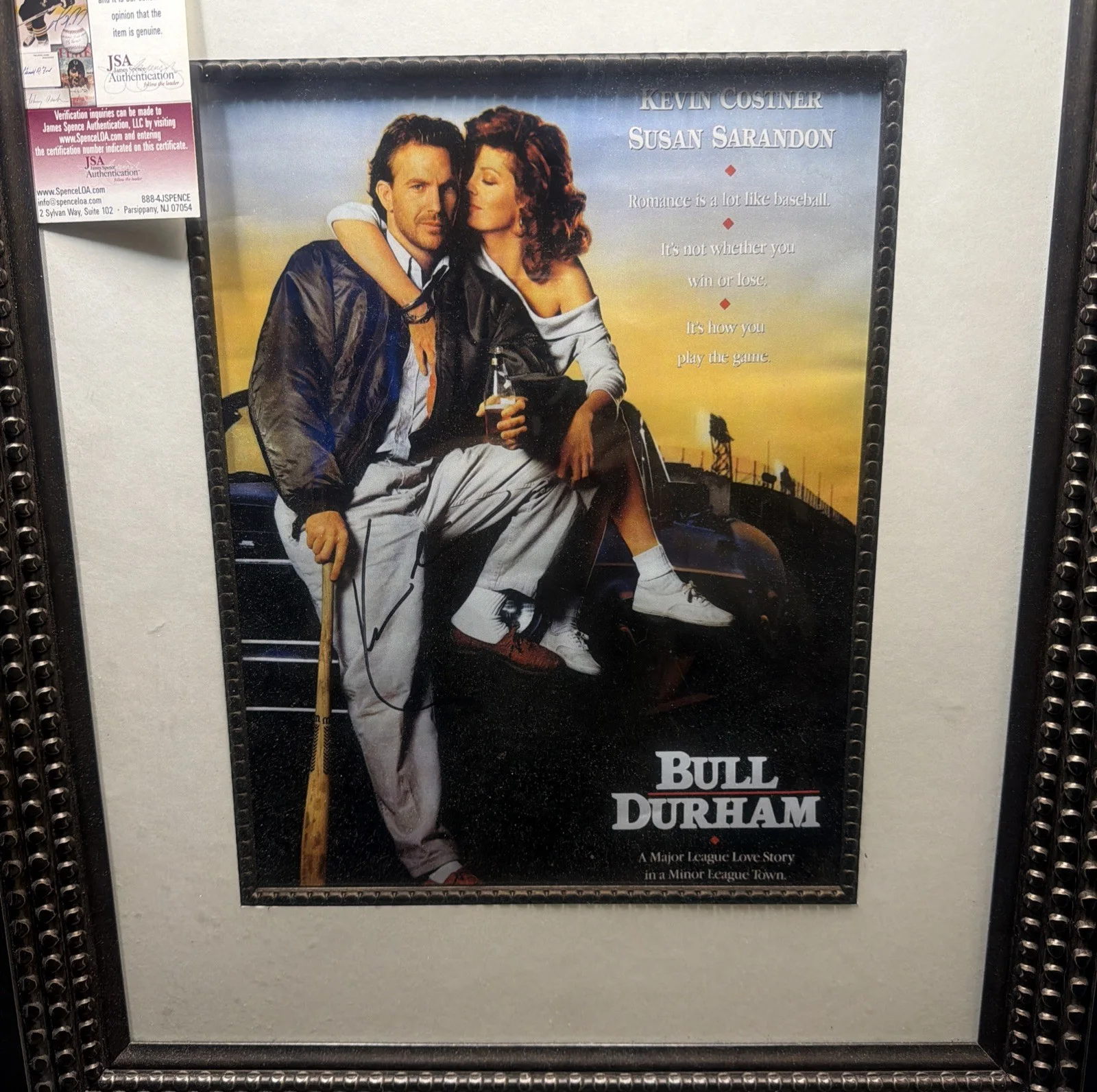 KEVIN COSTNER SIGNED BULL DURHAM 11X17 MOVIE POSTER JSA Certified, изображение 5